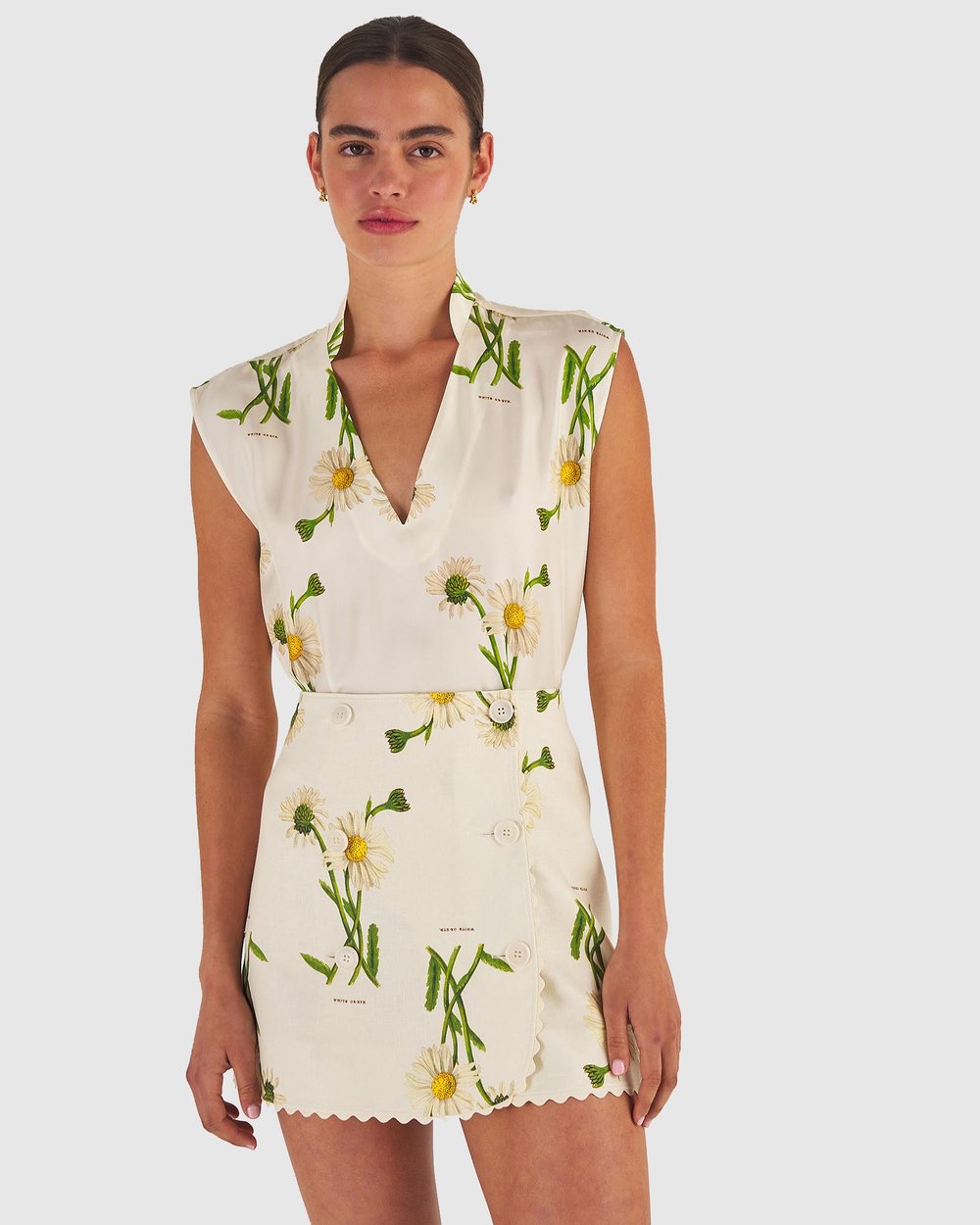 Field Daisy Linen Wrap Skirt