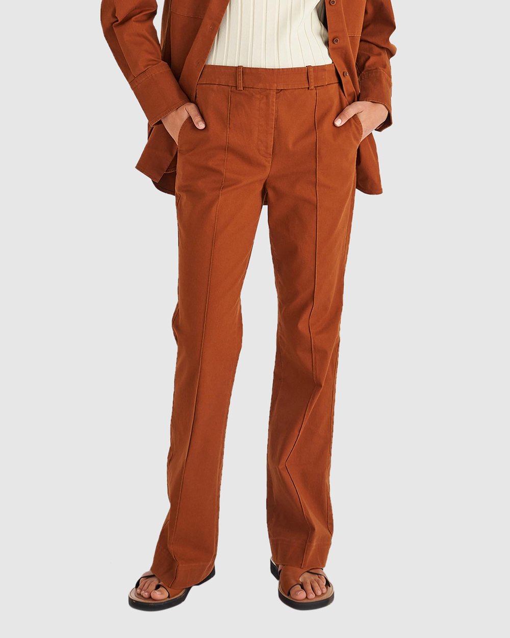 Drill Wide Leg Pants