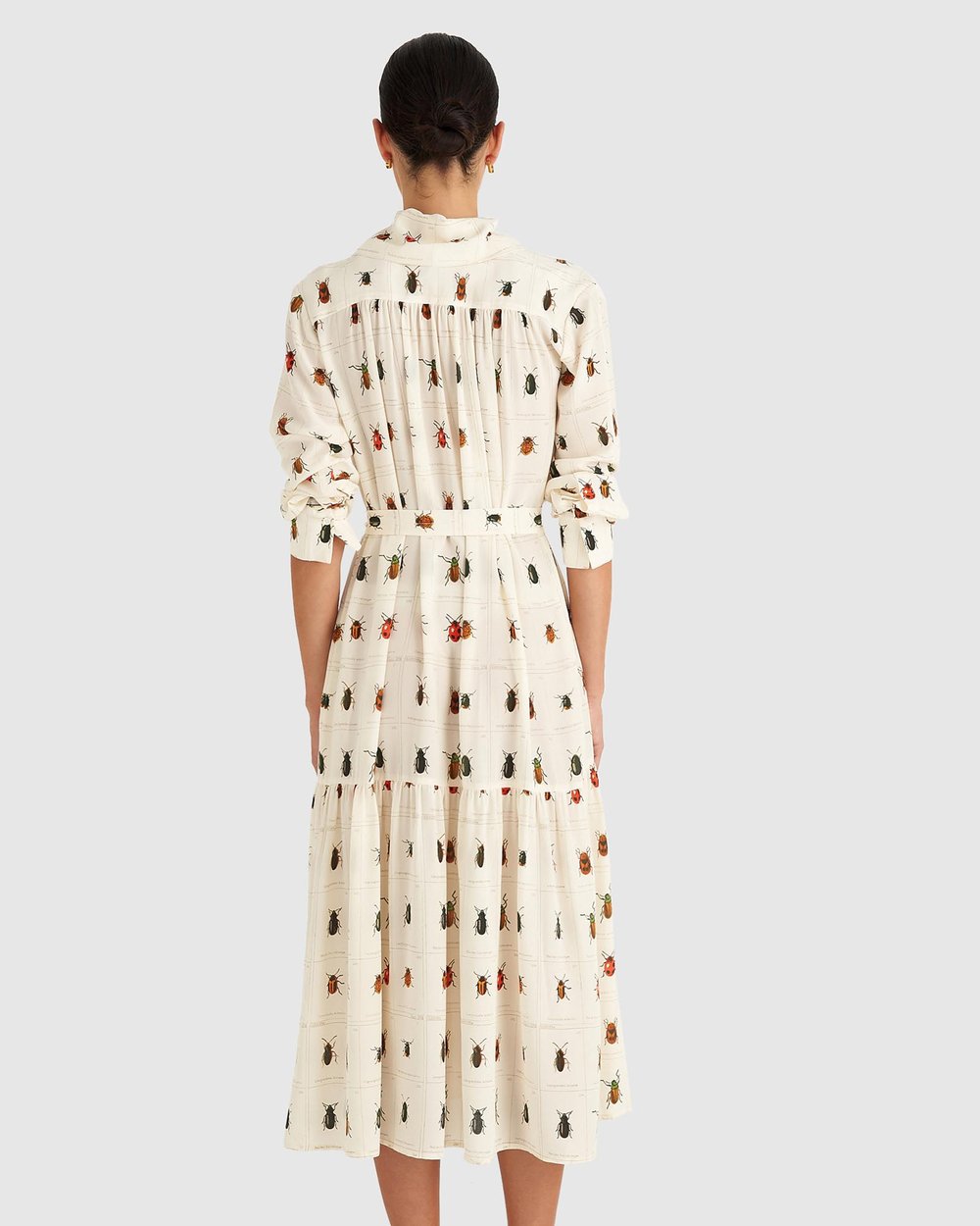 Beetle Print Silk Dress