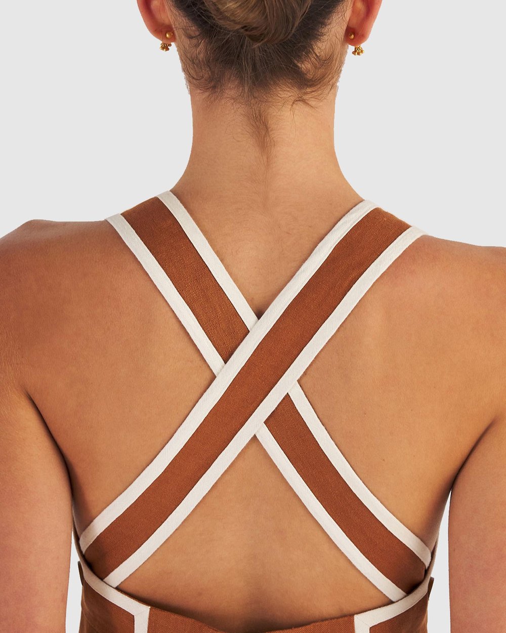 Contrast Bind Apron Dress