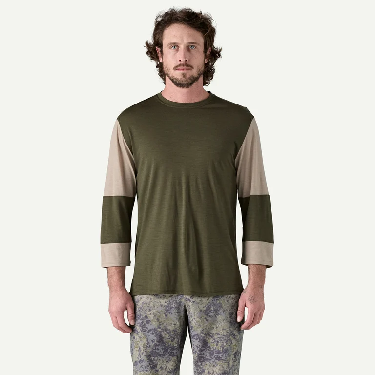 Patagonia Men's Merino Blend 3/4-Sleeved Mountain Bike Jersey Shirt