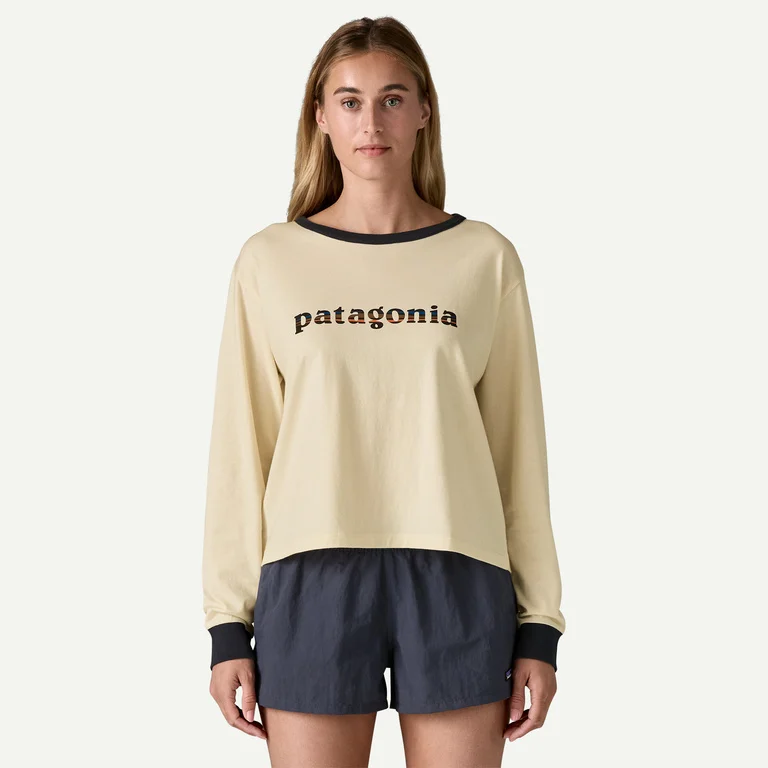 Patagonia Women's Long-Sleeved '73 Text Logo Easy-Cut Organic Shirt