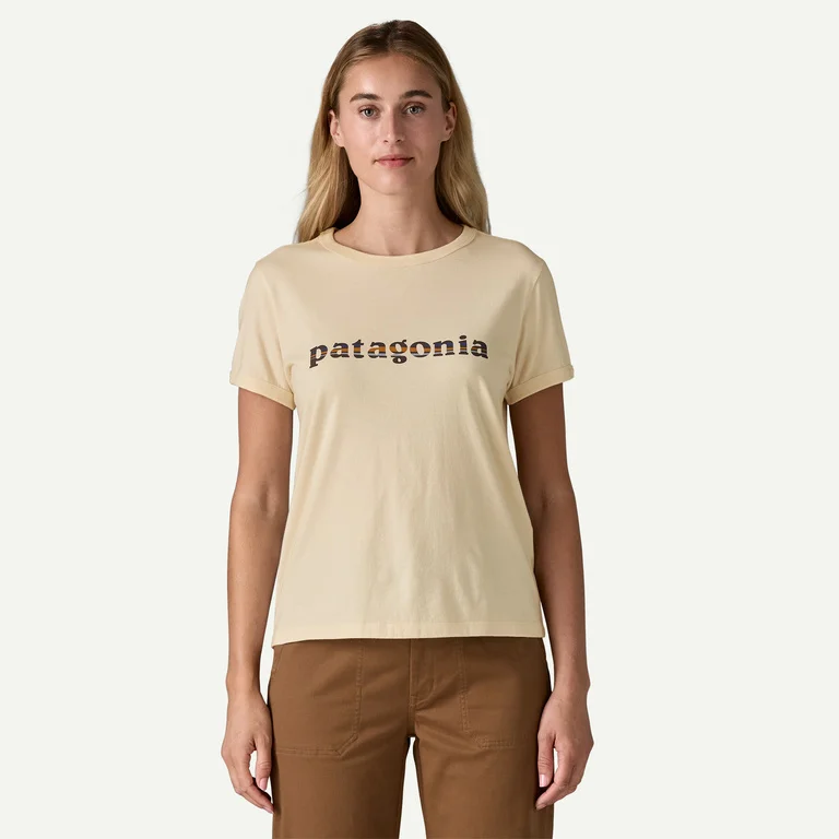 Patagonia Women's '73 Text Logo Organic Cotton Ringer Tee
