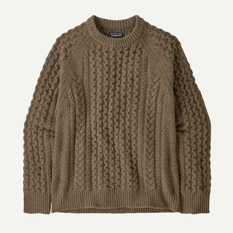 Patagonia Recycled Wool-Blend Cable-Knit Crewneck Sweater