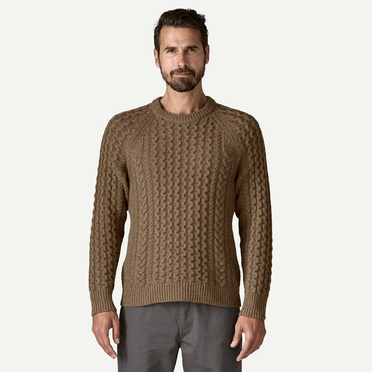 Patagonia Recycled Wool-Blend Cable-Knit Crewneck Sweater