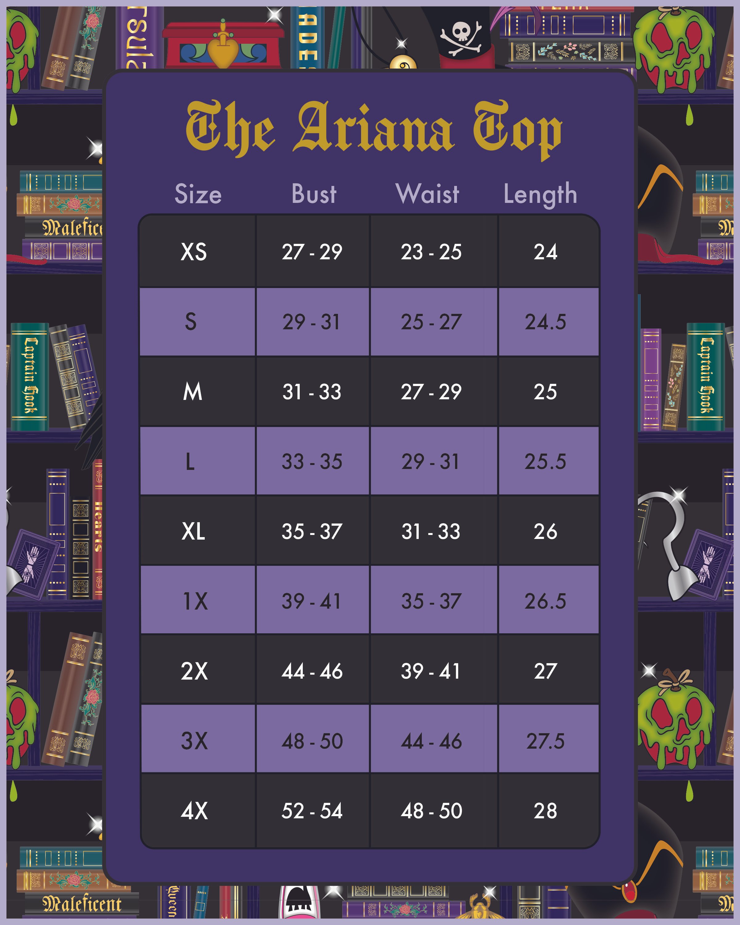 Disney Stitch Shoppe Villains Books Happily Never After  Ariana  Fashion Top