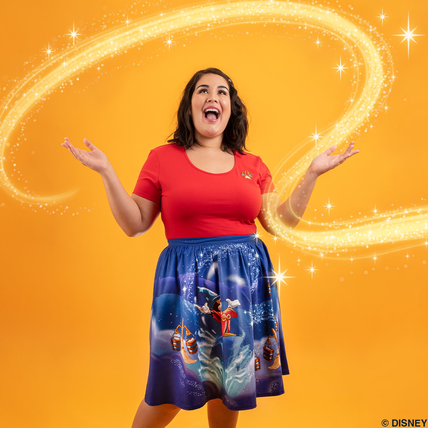 Disney Stitch Shoppe Fantasia Broom  Kelly  Fashion Top