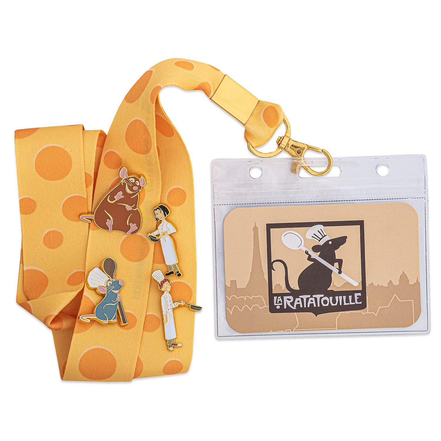 Pixar Ratatouille Lanyard with Cardholder & 4 Enamel Pins
