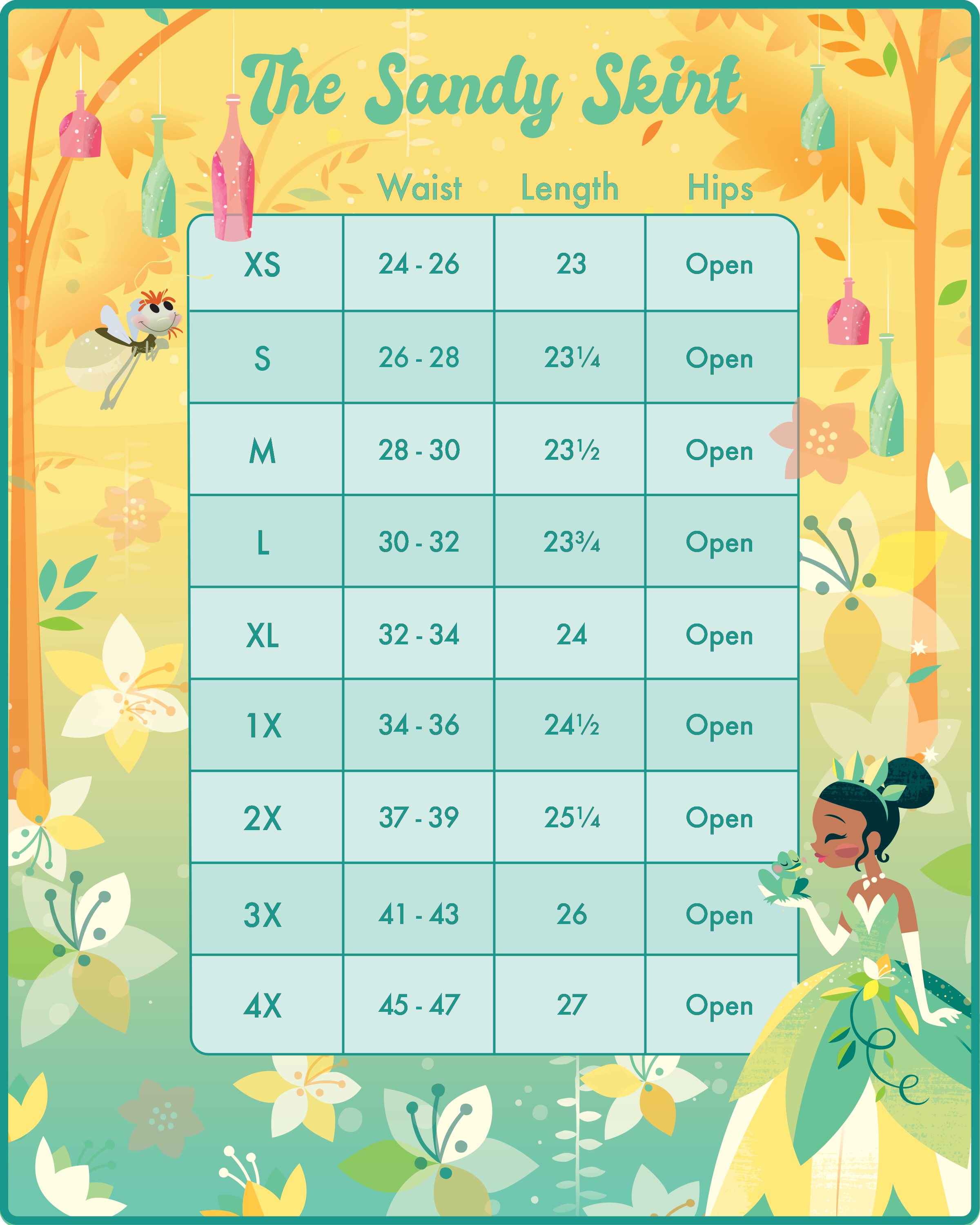 Disney Stitch Shoppe Princess Tiana  Sandy  Skirt