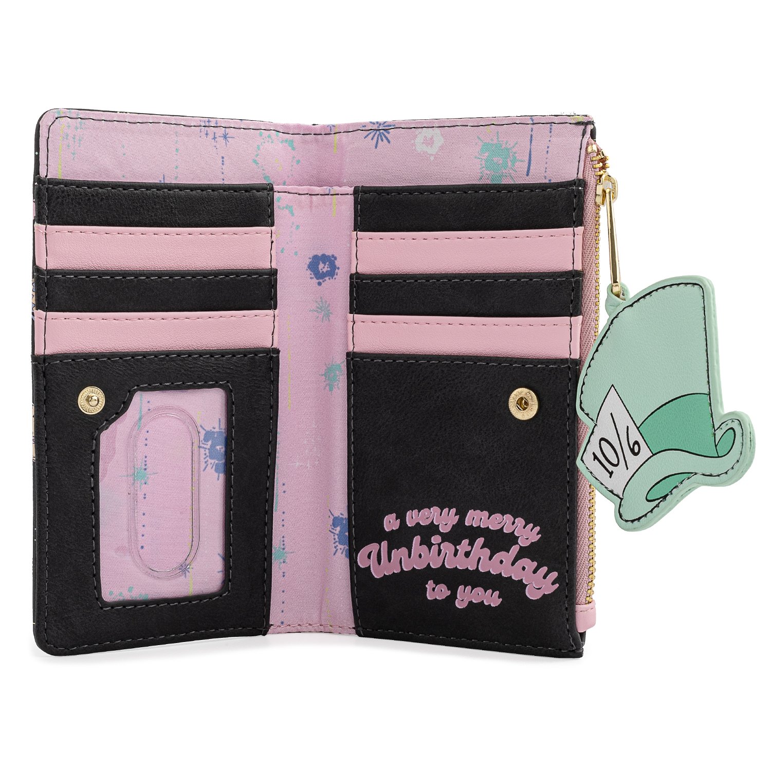 Disney Alice in Wonderland A Very Merry Unbirthday To You Flap Wallet