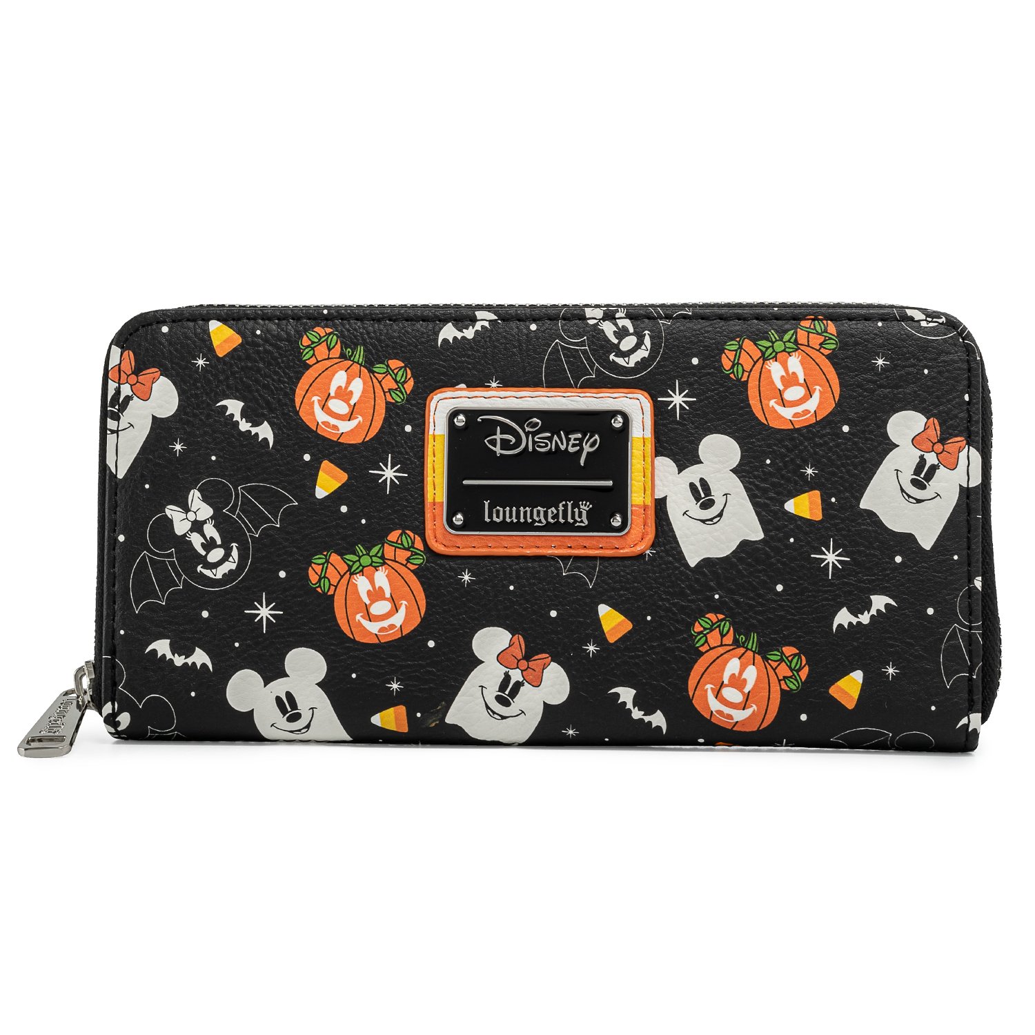 Disney Spooky Mickey and Minnie Mouse Candy Corn Zip Around Wallet