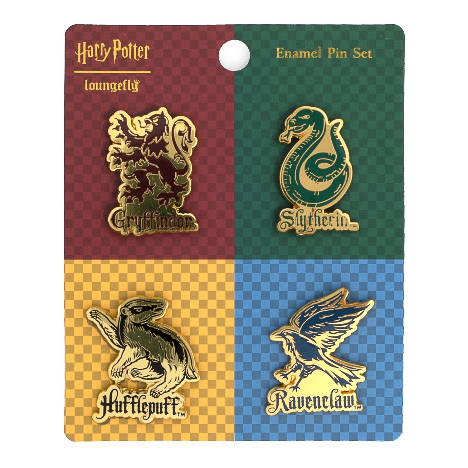 Harry Potter House Mascots 4pc Enamel Pin Set