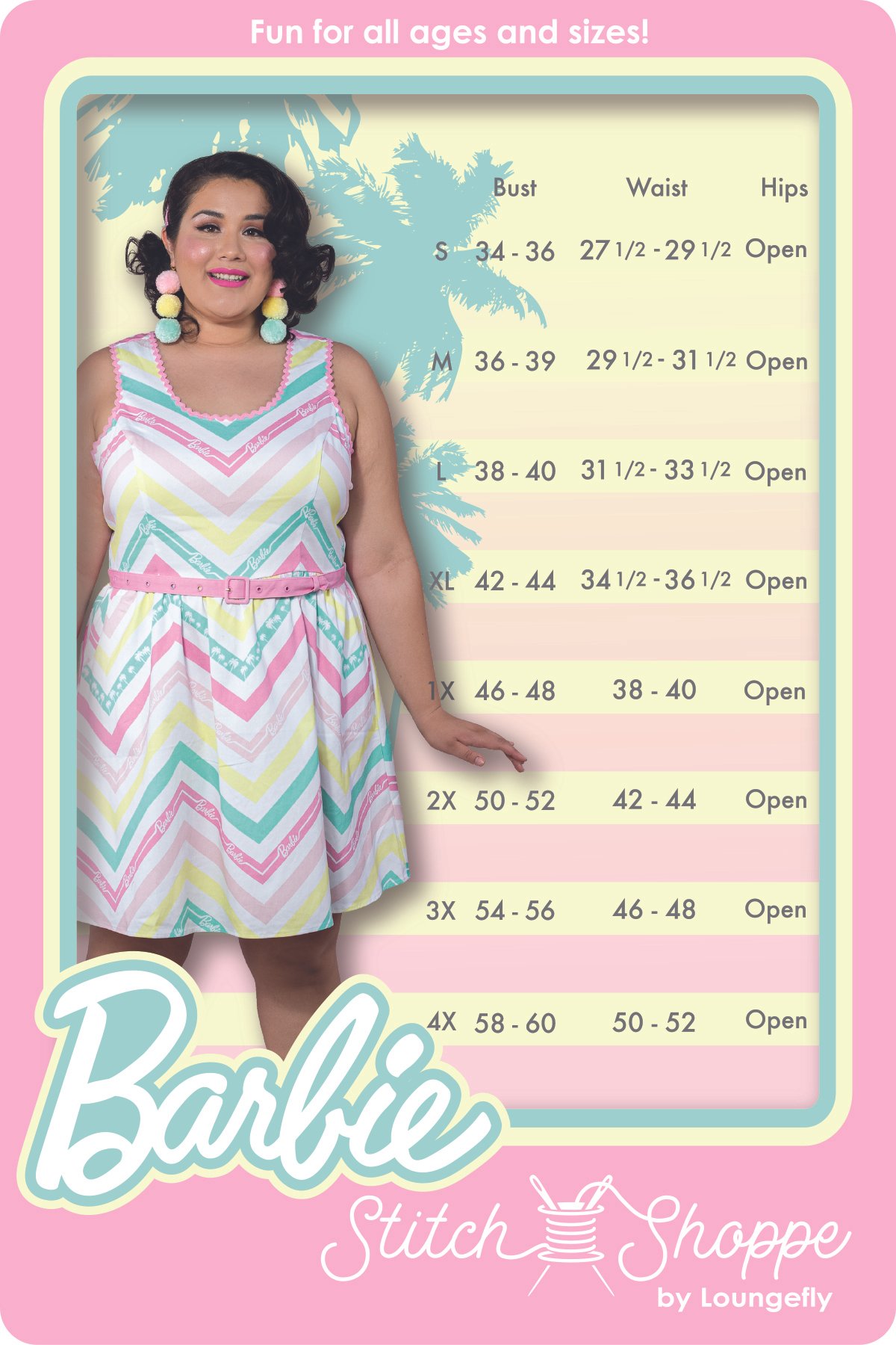 Stitch Shoppe X Barbie™ Chevron  Olivia  Tank Dress