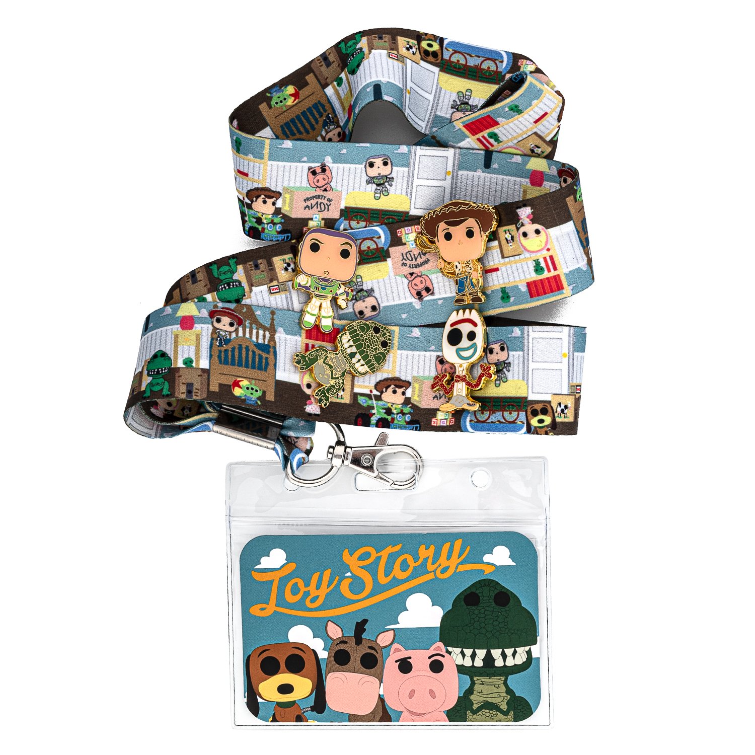 Funko Pop! by Loungefly Pixar Toy Story Lanyard with Cardholder & 4 Enamel Pins