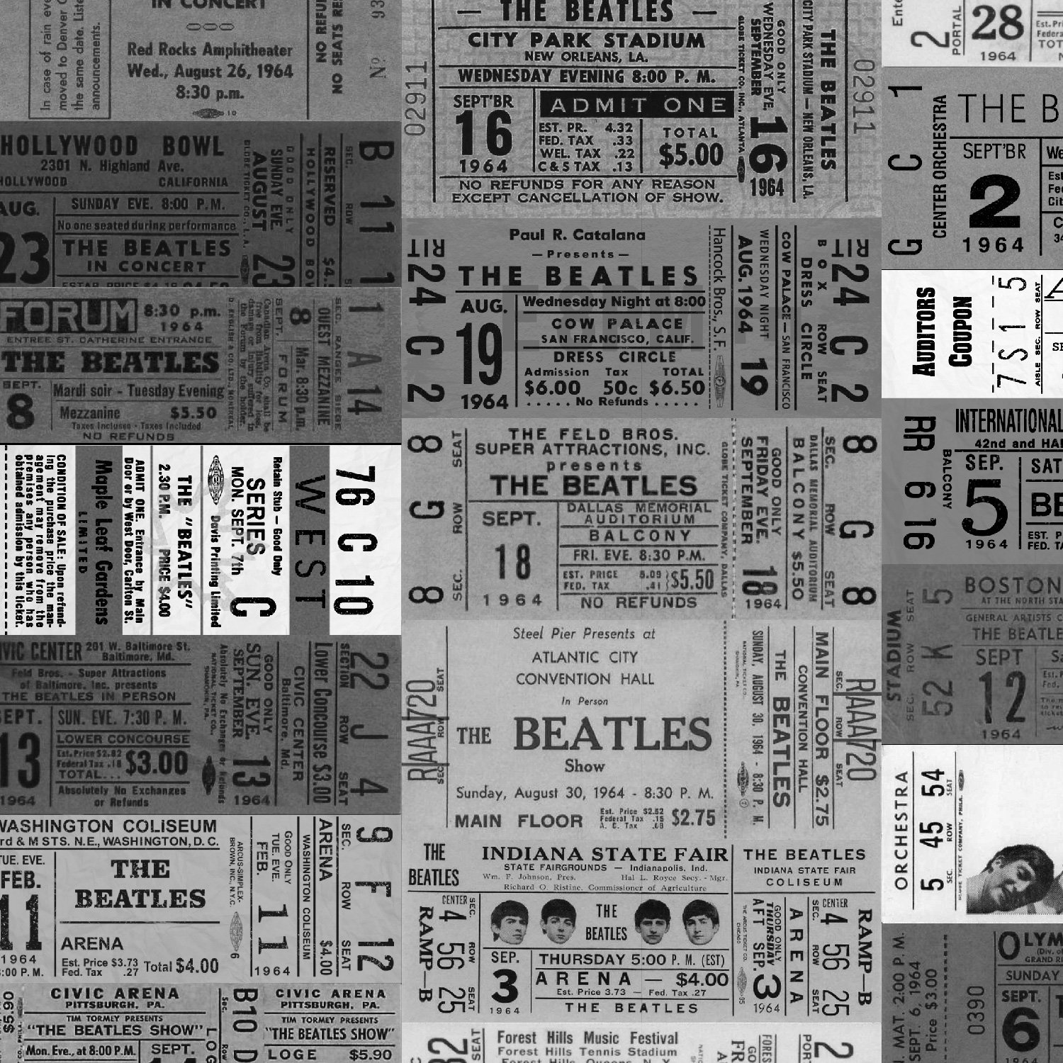 The Beatles Ticket Stubs Crossbody Bag