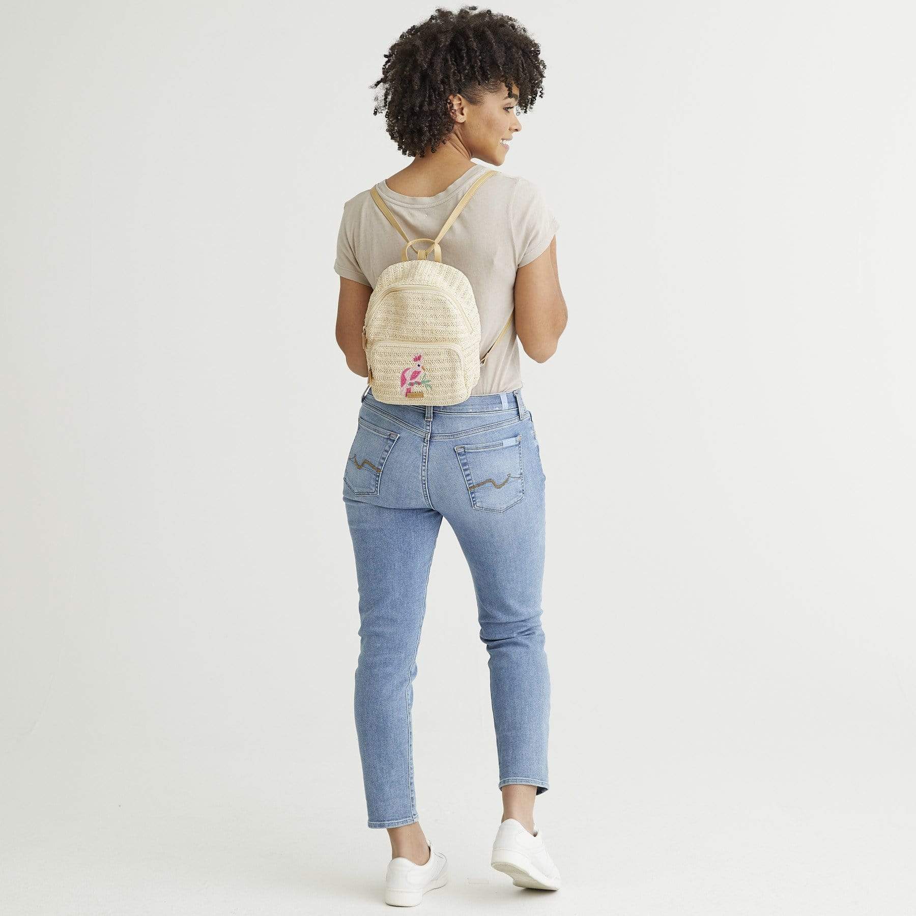 Straw Mini Convertible Backpack