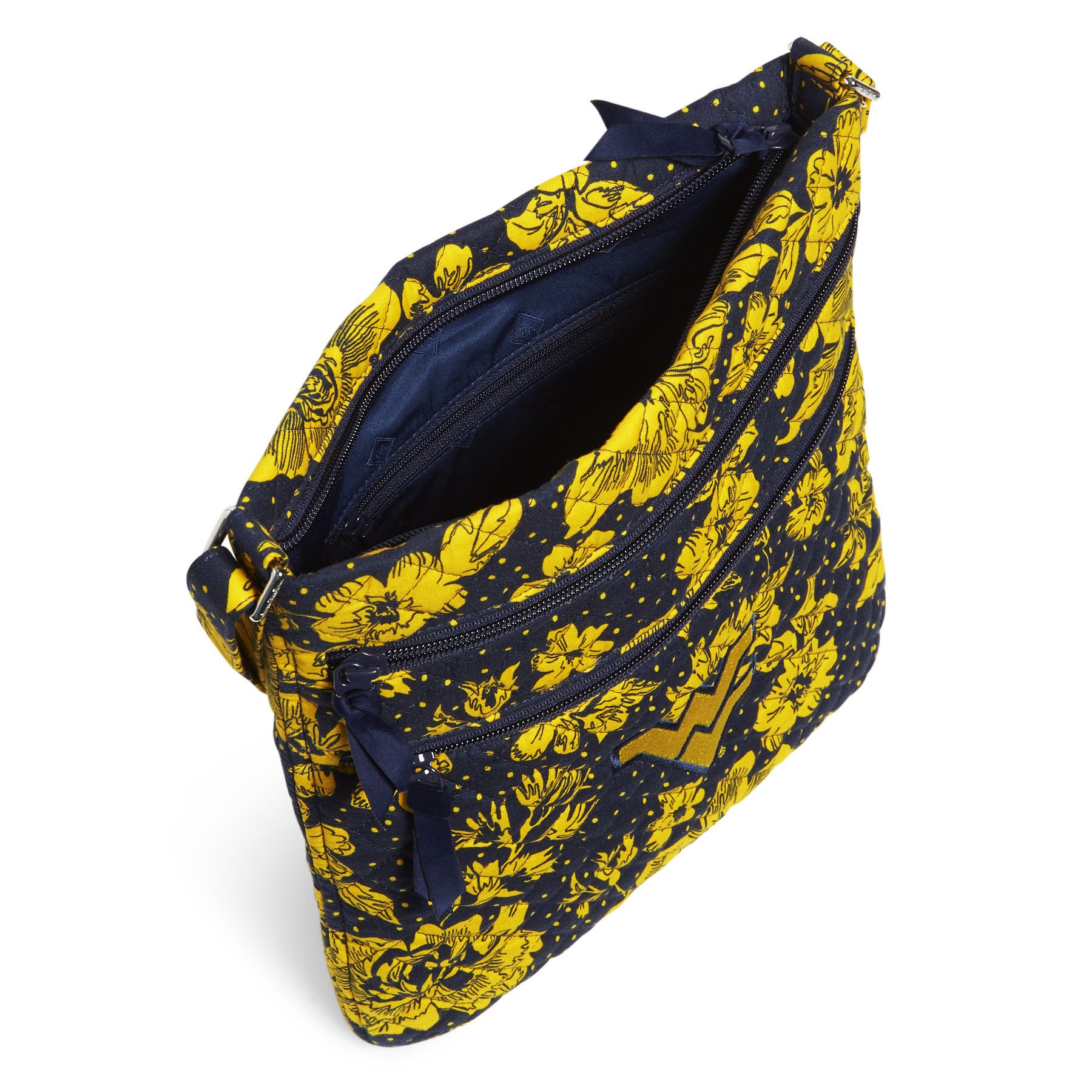 Collegiate Triple Zip Hipster Crossbody Bag