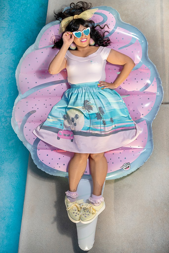 Stitch Shoppe X Barbie™ Palm Tree Embroidered Logo  Dizzy  Fashion Top