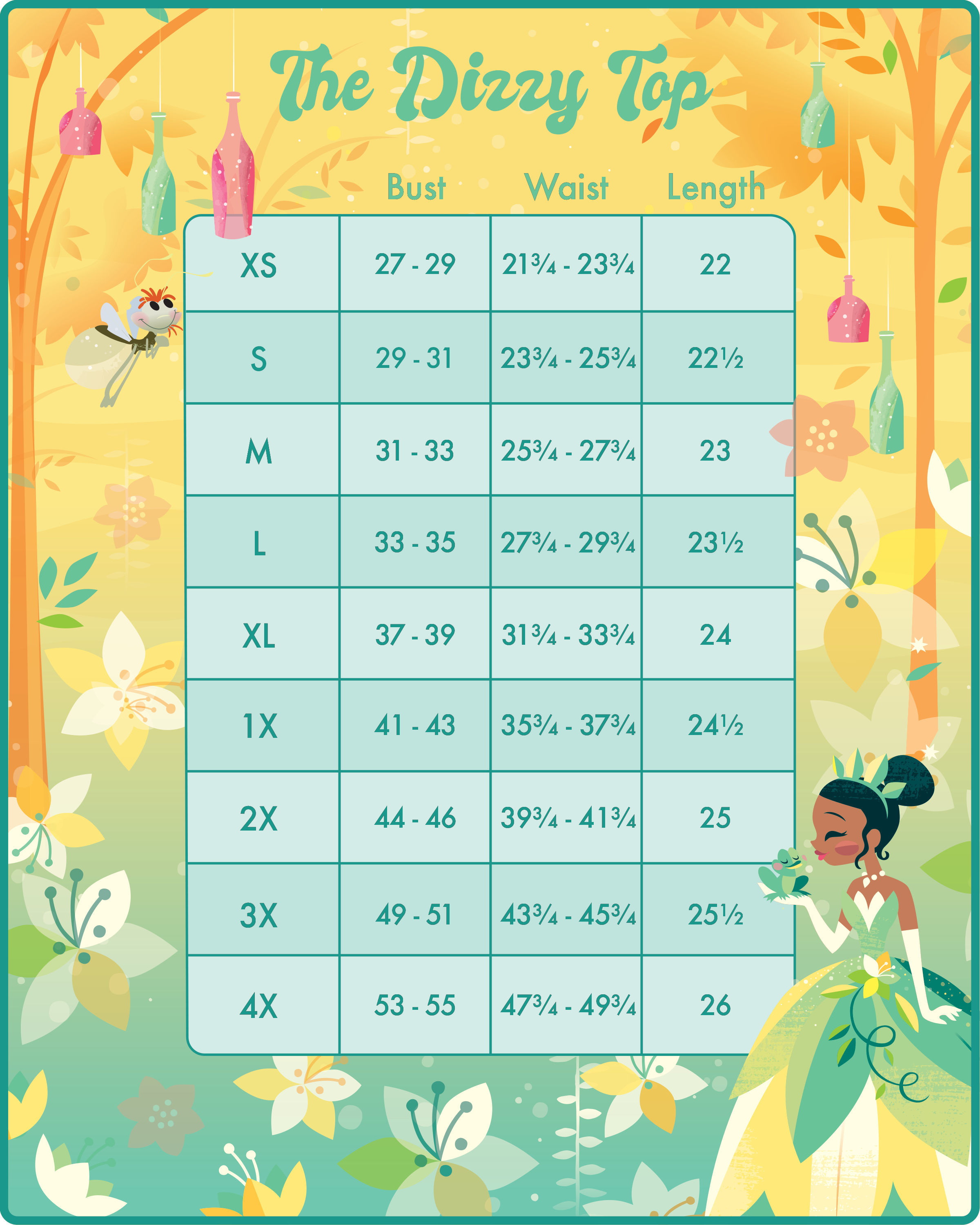 Disney Stitch Shoppe Princess Tiana Embroidered  Dizzy  Fashion Top