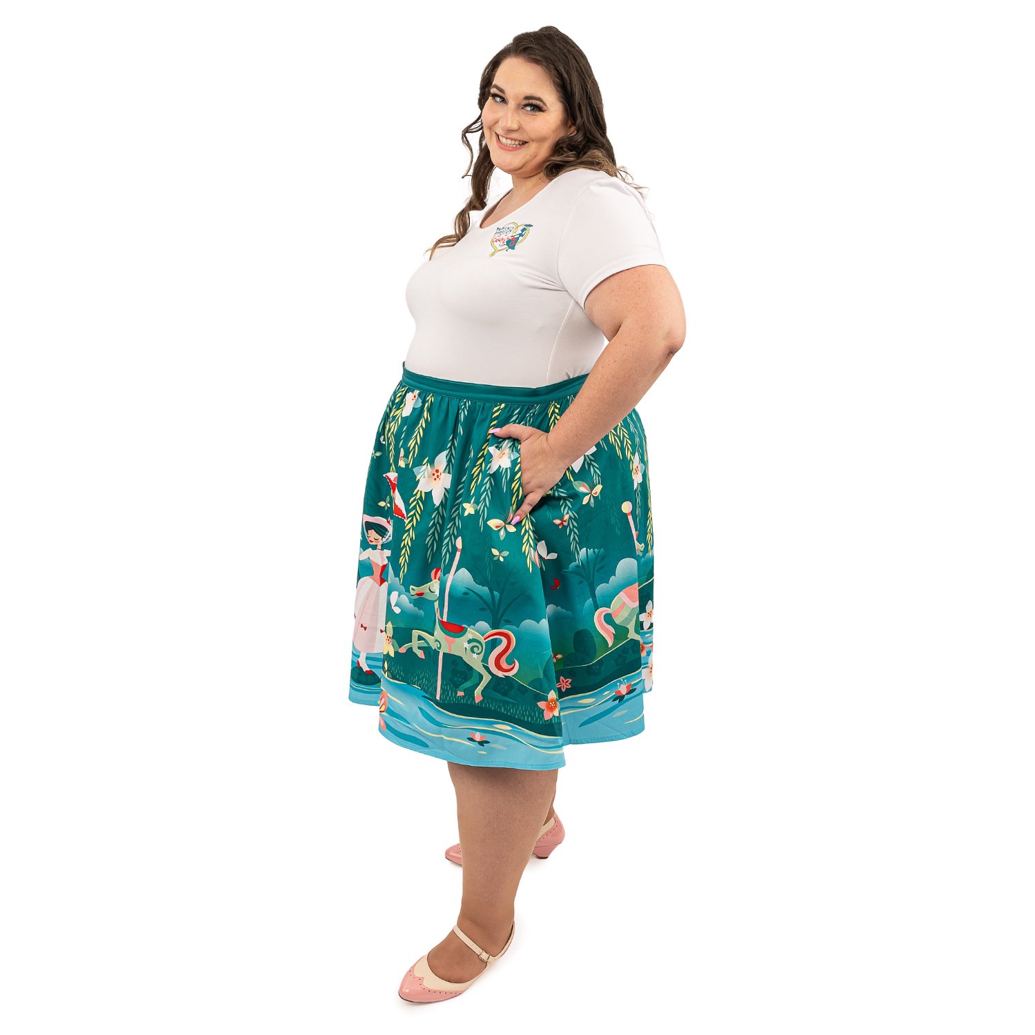 Disney Stitch Shoppe Mary Poppins  Kelly  Embroidered Fashion Top