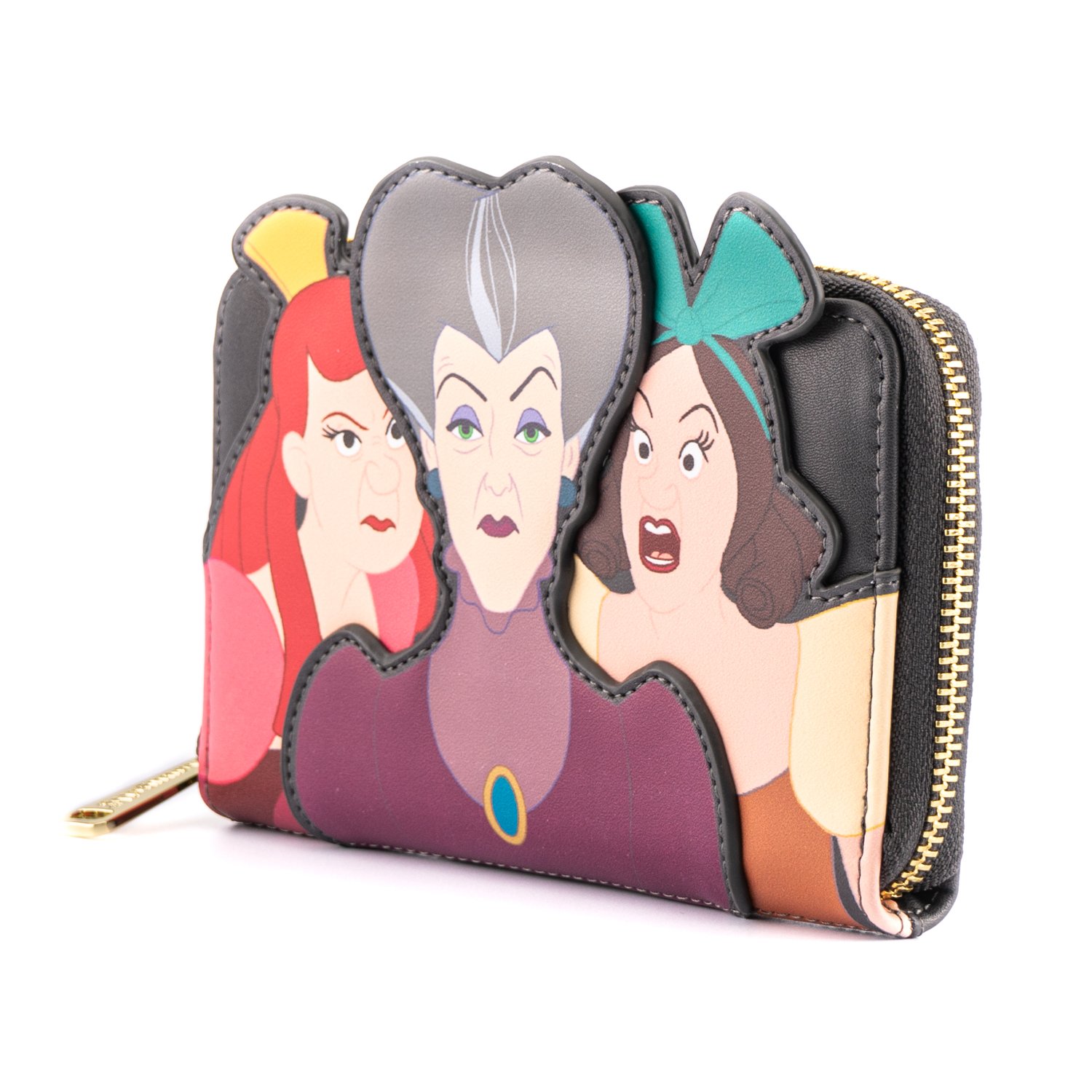 Disney Cinderella Evil Stepmother and Stepsisters Villains Scene Zip Around Wallet