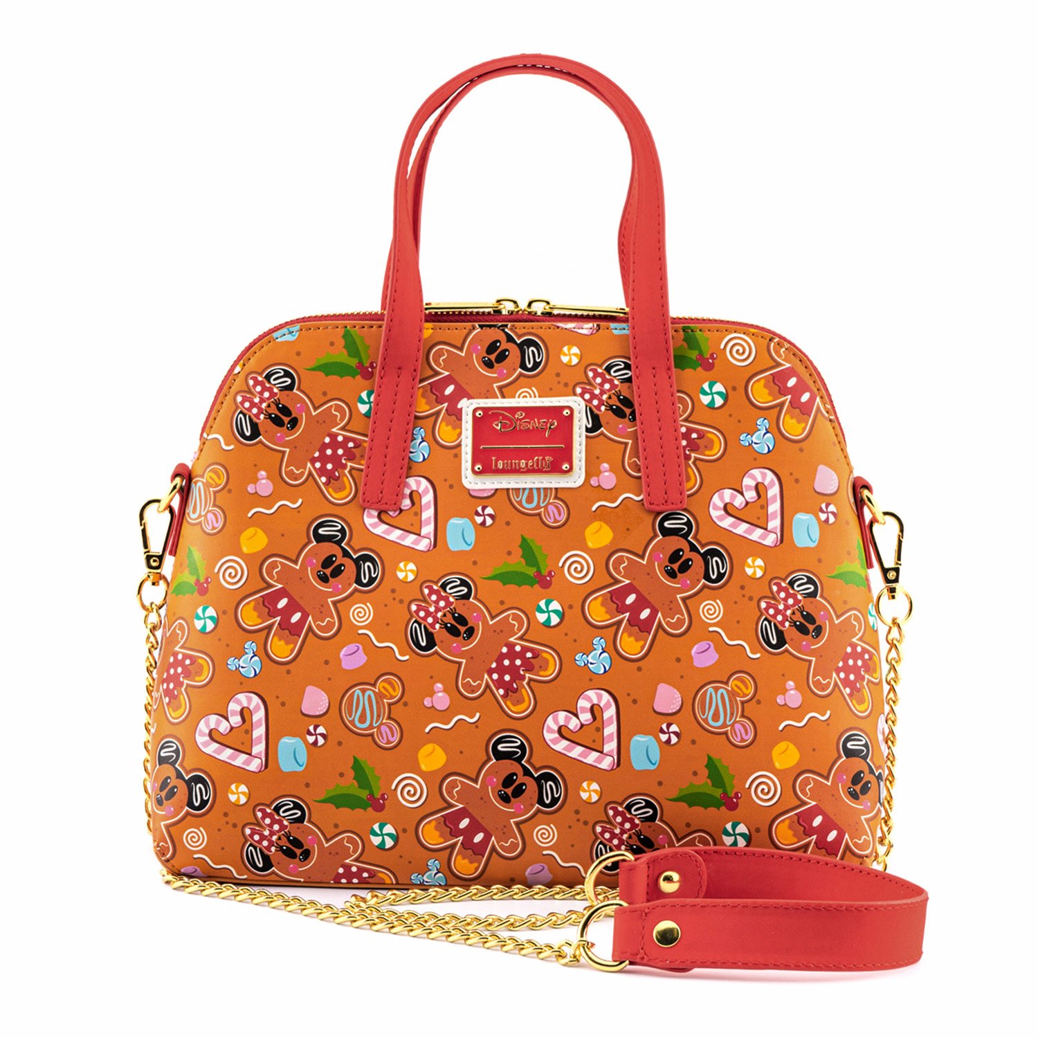 Disney Gingerbread Mickey and Minnie Mouse Crossbody Bag