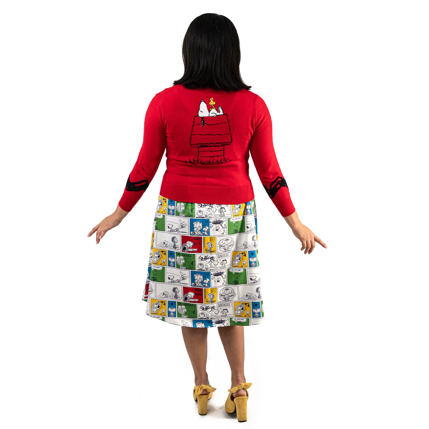 Peanuts Stitch Shoppe Snoopy Dog House  Alexa  Cropped Cardigan Sweater