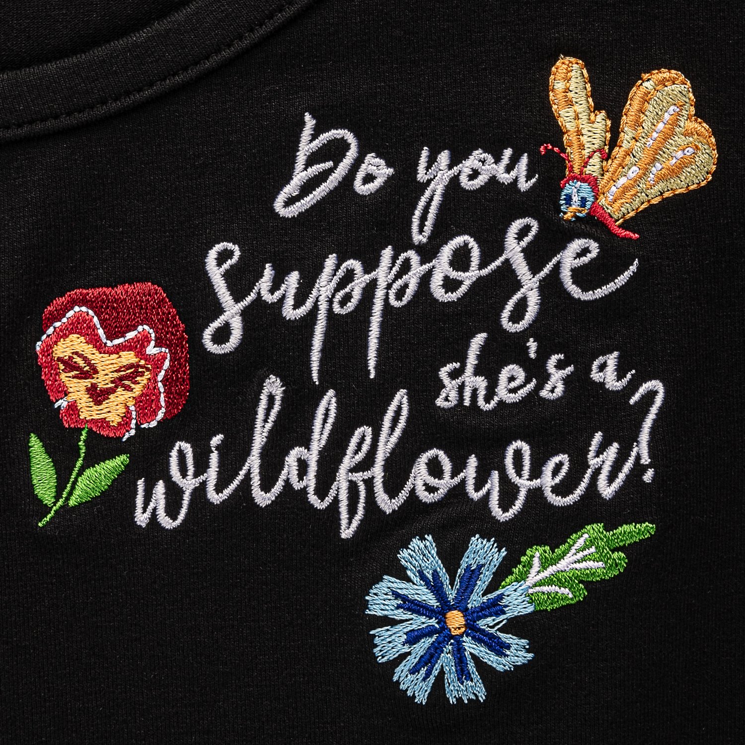 Disney Stitch Shoppe Alice in Wonderland  Kelly  Embroidered Fashion Top