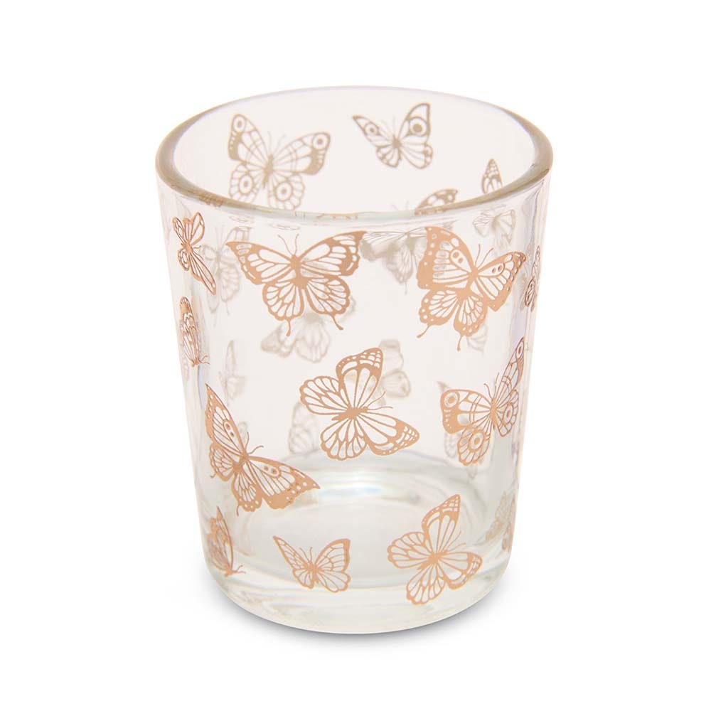 Flutterfly Rose Etched Votive Holder