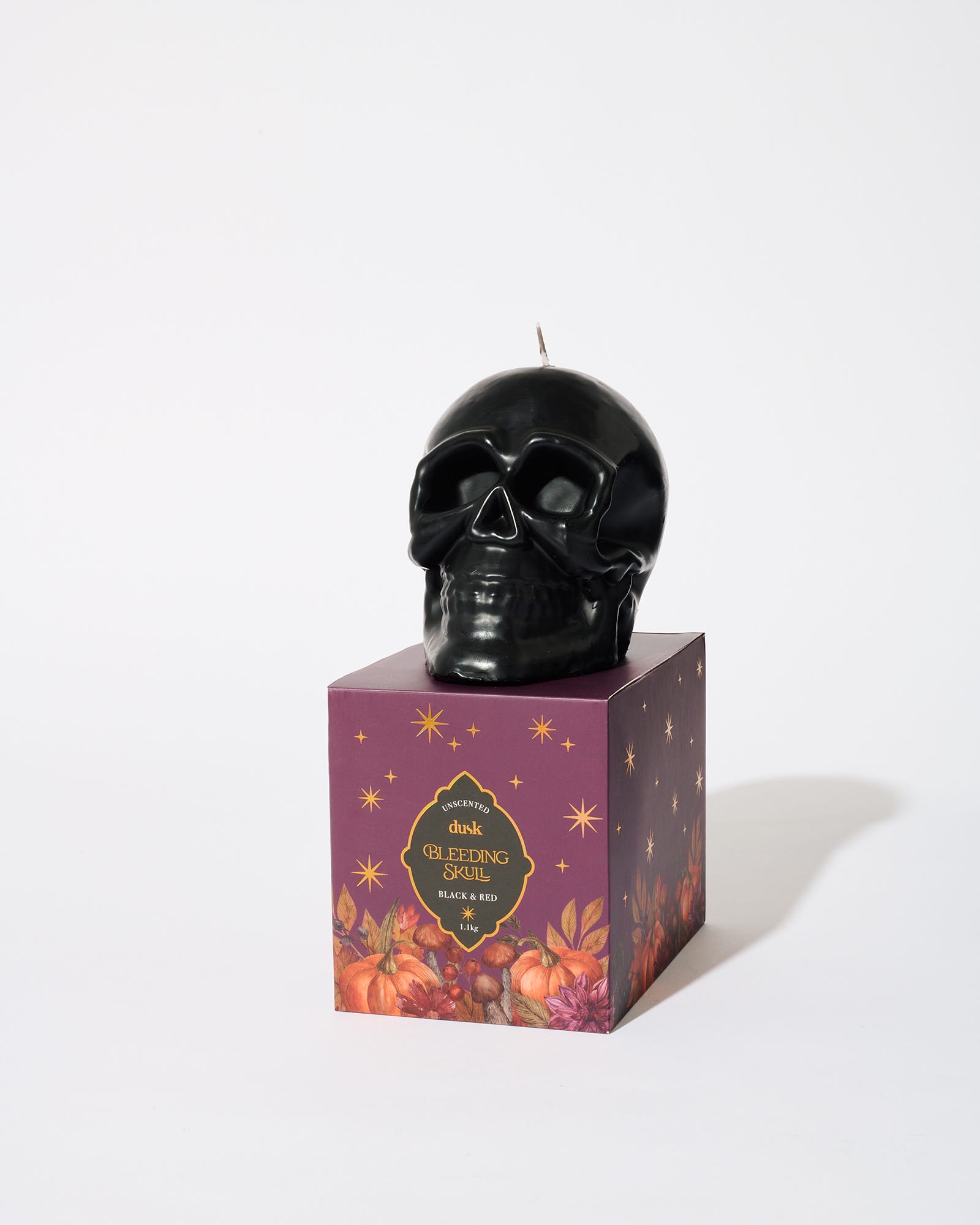 Bleeding Skull Unscented Candle Black & Red 1.1kg