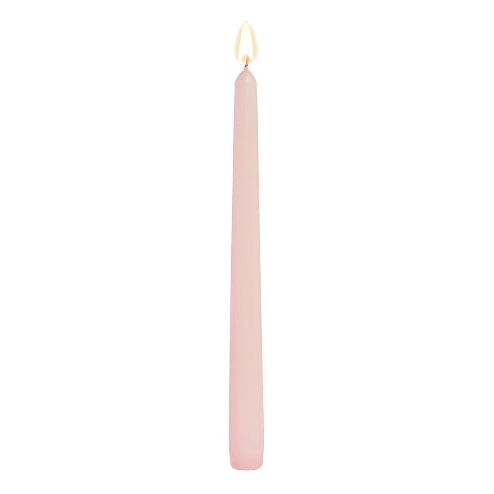 Light Pink Unscented Taper Candle