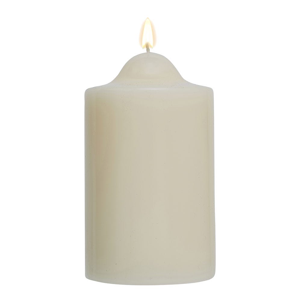 Ivory Unscented Pillar Dome Candle (110x76mm)