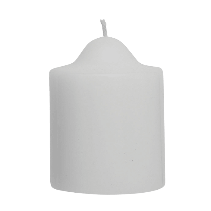 White Unscented Pillar Dome Candle (76x76mm)