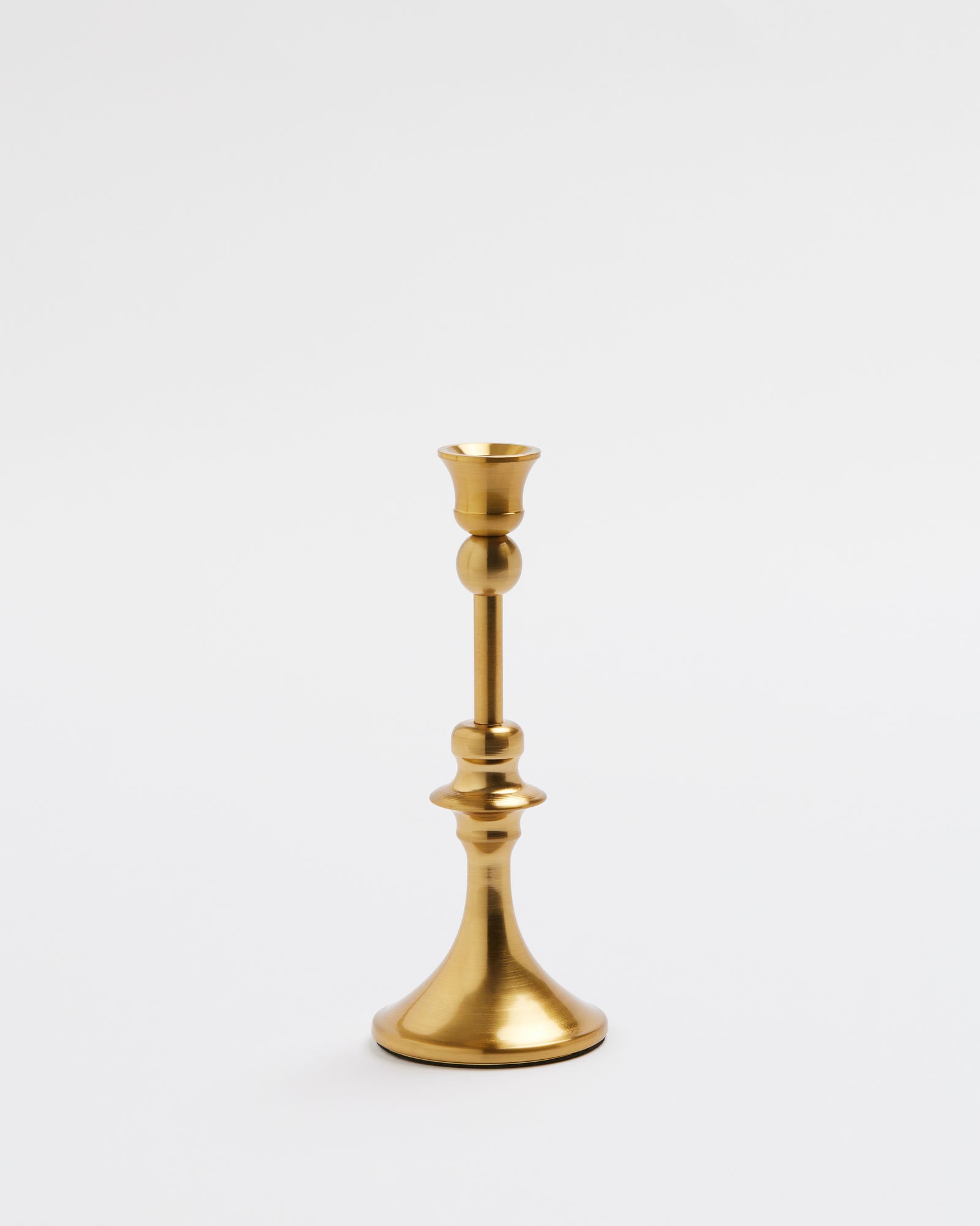 Gold Short Metal Taper Candle Holder