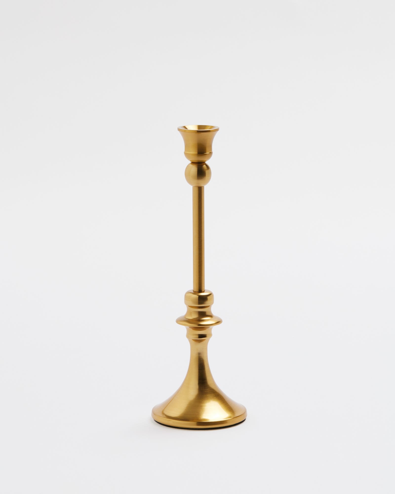 Gold Tall Metal Taper Candle Holder