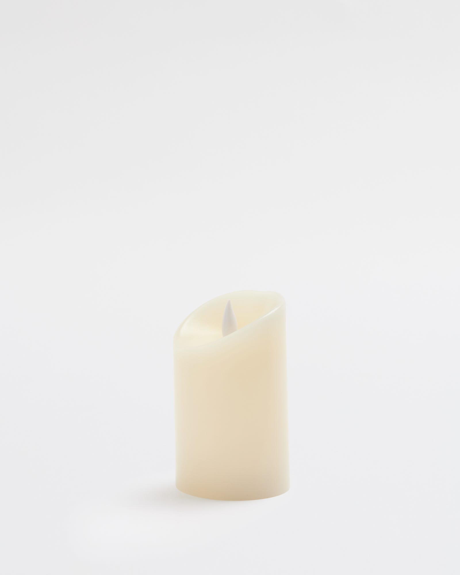 Premium Flickering Flameless Pillar Candle White Medium