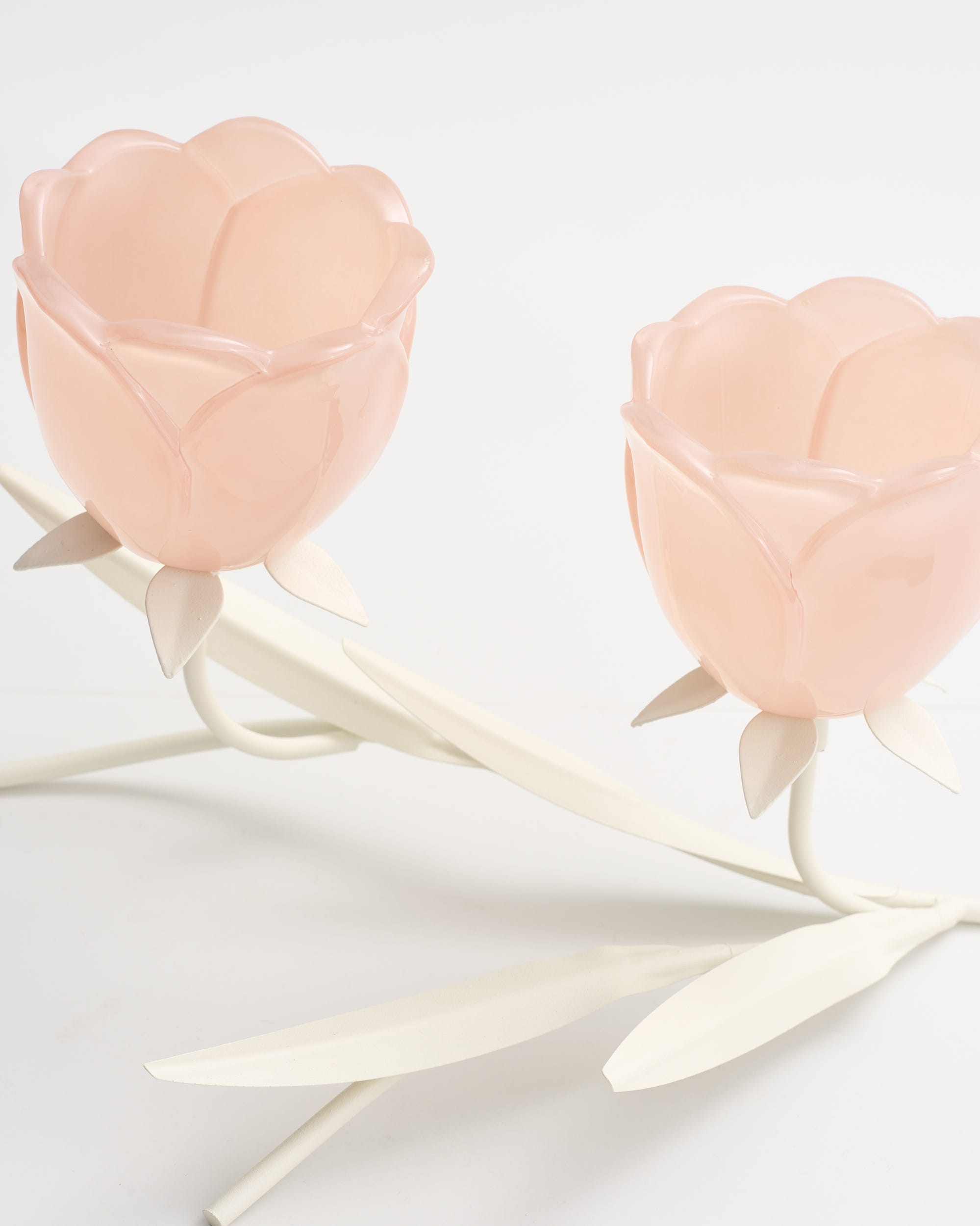 Tulip Low Tealight Holder 2 Cup Pink