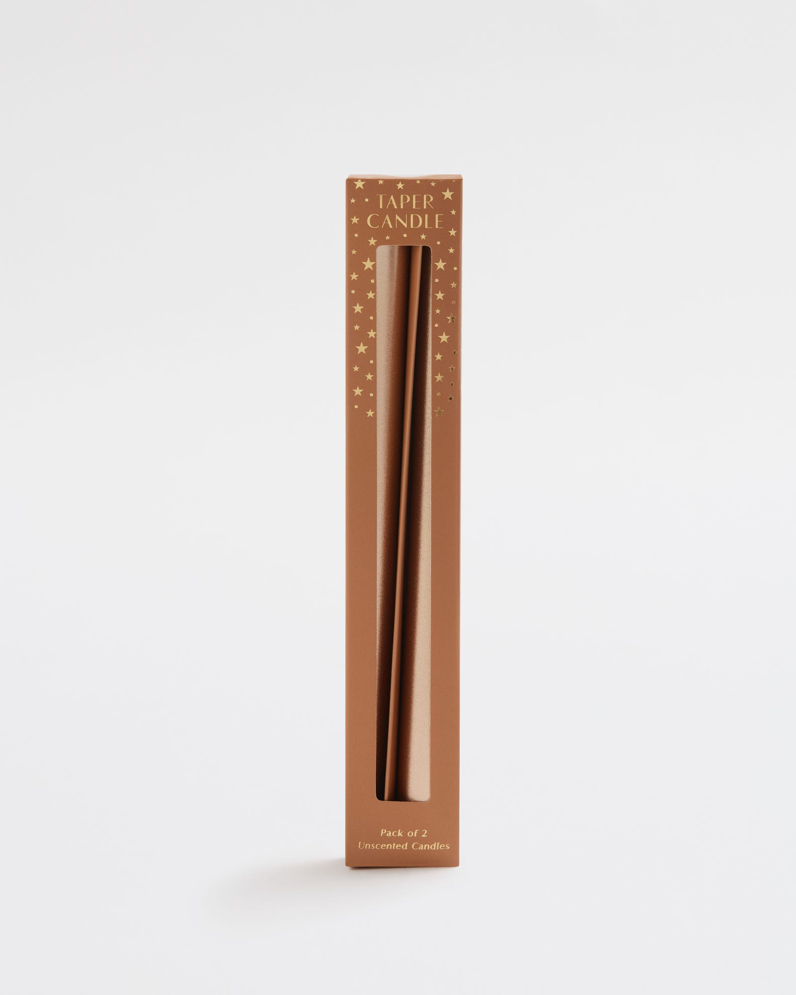 Unscented Bronze Taper Candle 2pk