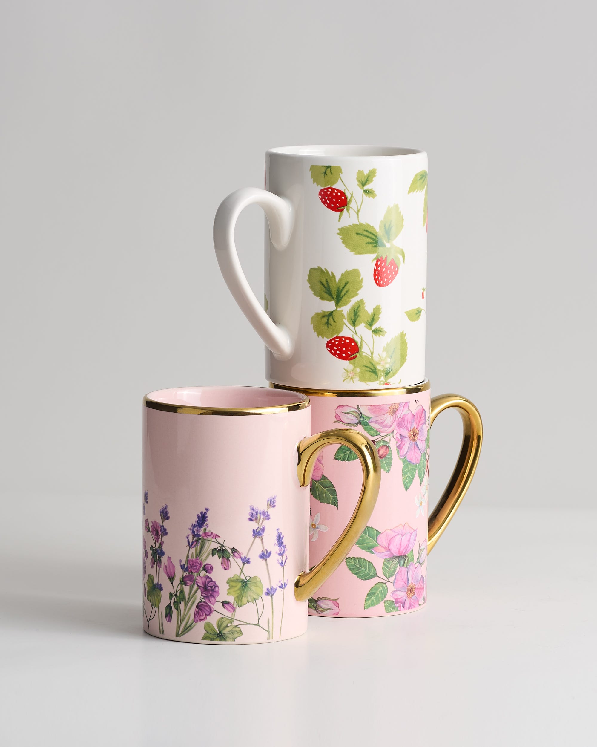 Fruits & Flowers Ceramic Mug 2PK