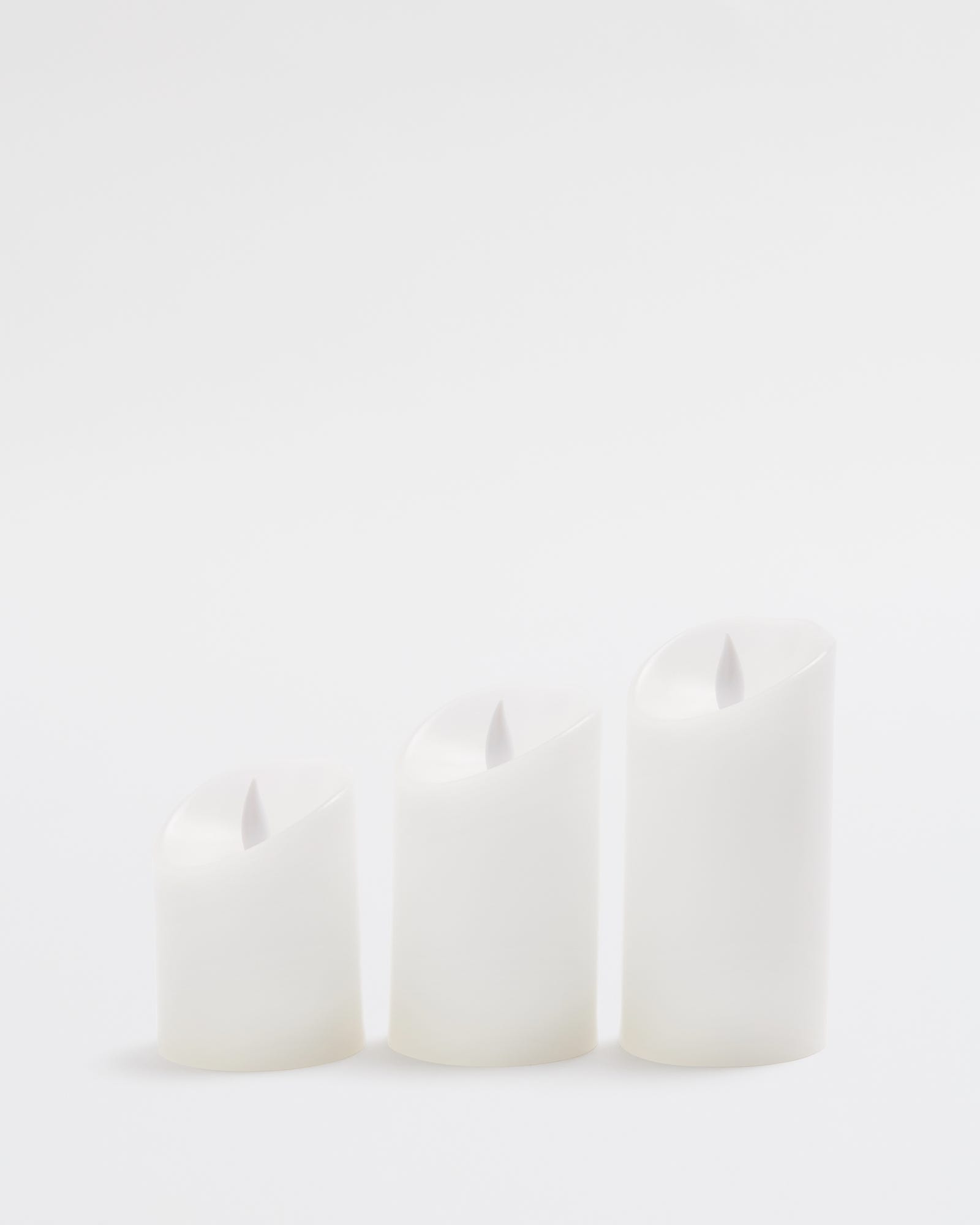 Premium Flickering Flameless White Candles with Remote 3pk