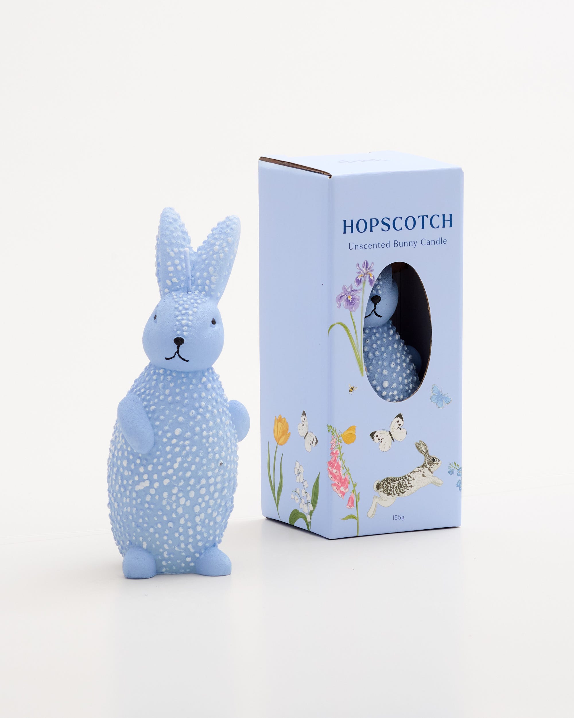 Unscented Bunny Candle Blue 14.5cm