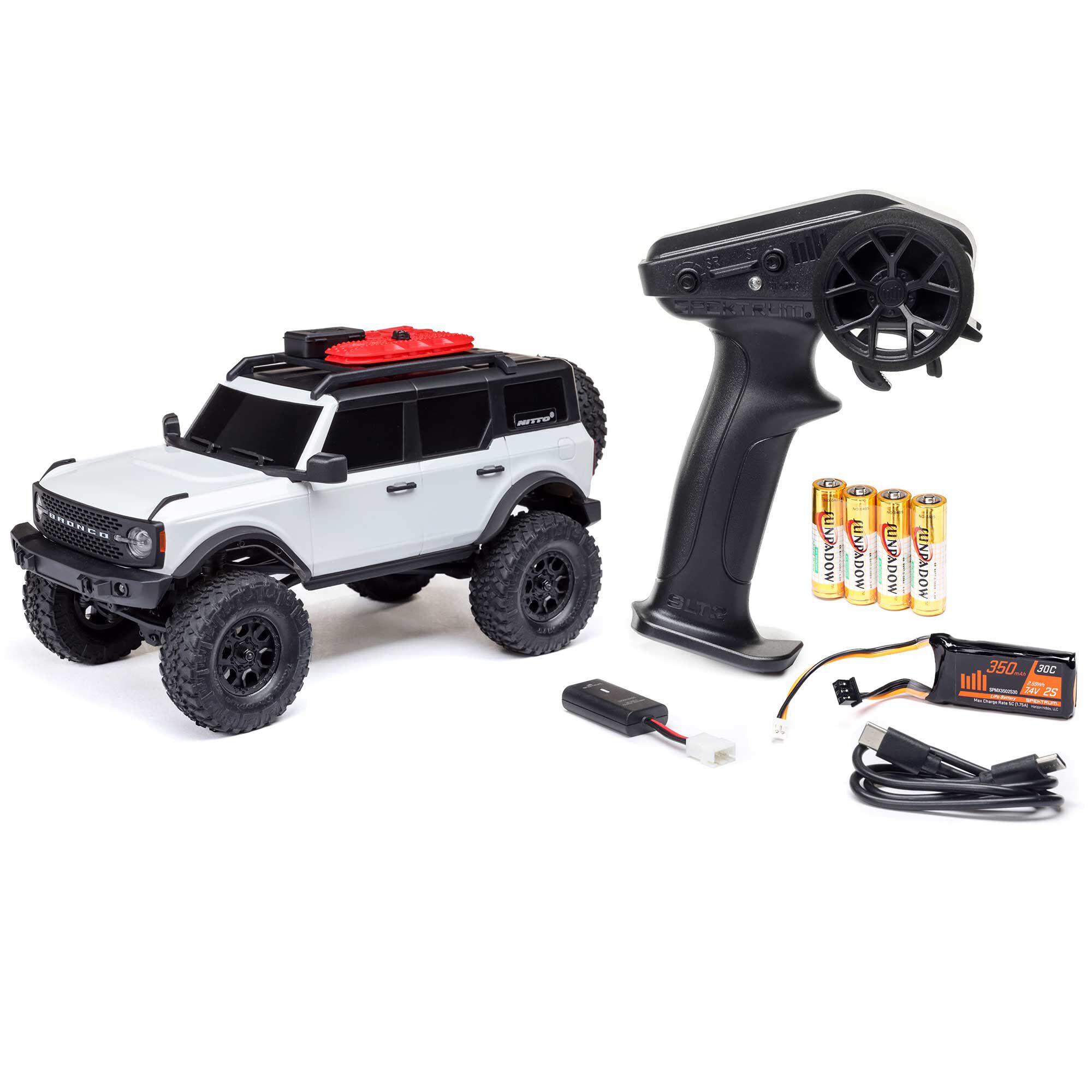Axial 1/24 SCX24 Ford Bronco 4X4 RTR Brushed Rock Crawler (Battery & Charger Included), White