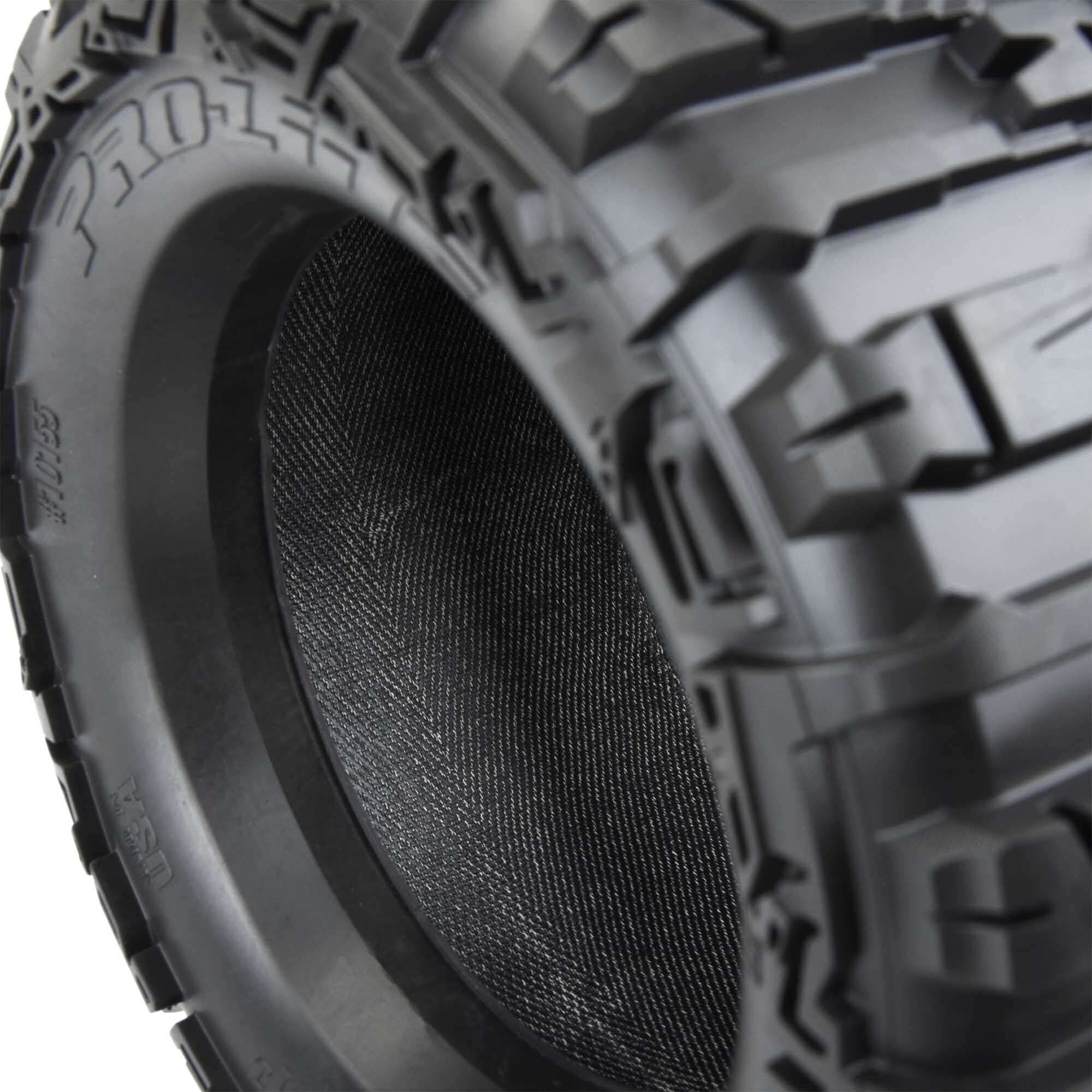 Pro-Line Racing 1/8 Trencher HP BELTED F/R 3.8" MT Tires Mounted 17mm Black Raid (2)