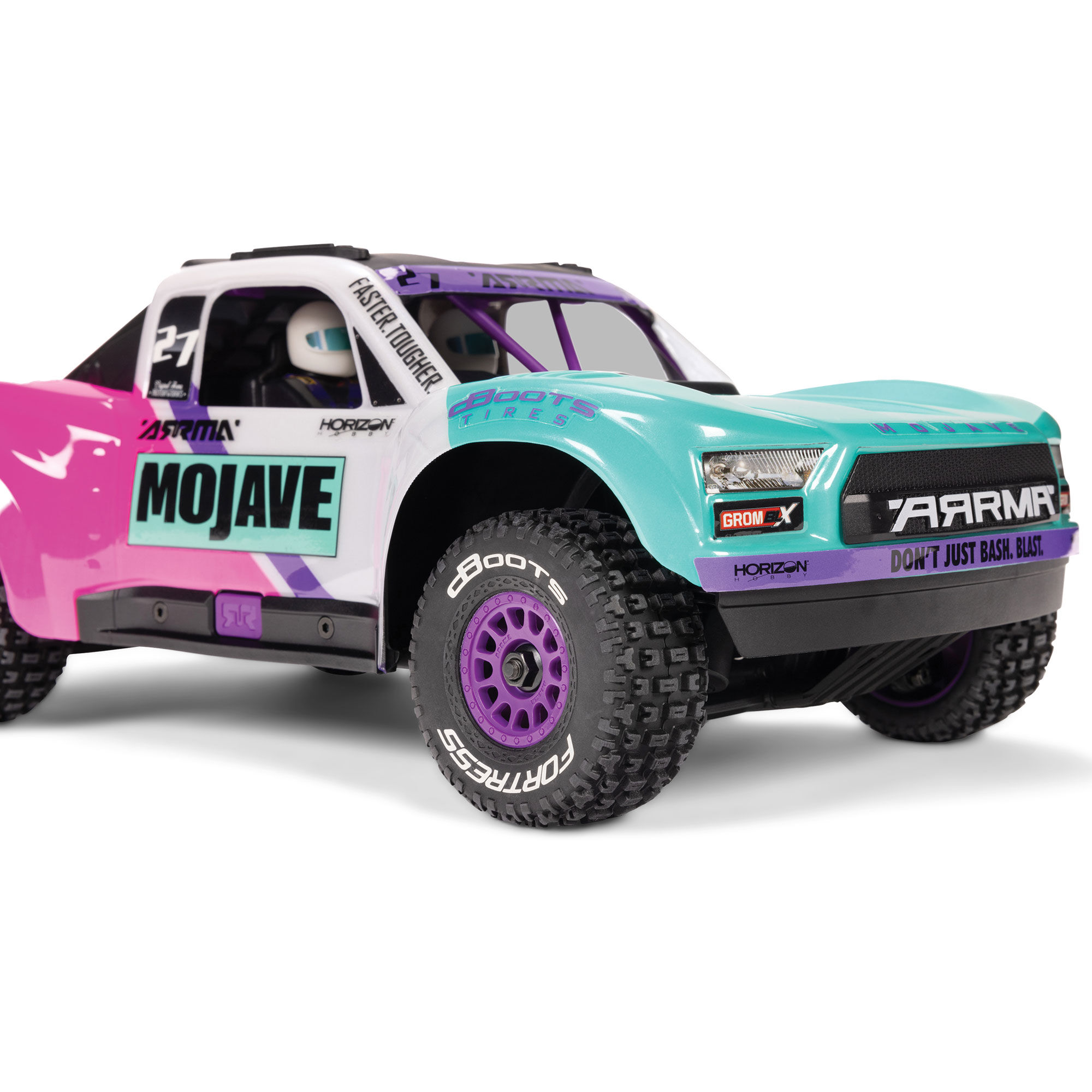 ARRMA 1/16 MOJAVE GROM 223S DSC 4X4 RTR Brushless Desert Truck, Teal (Battery & Charger Included)