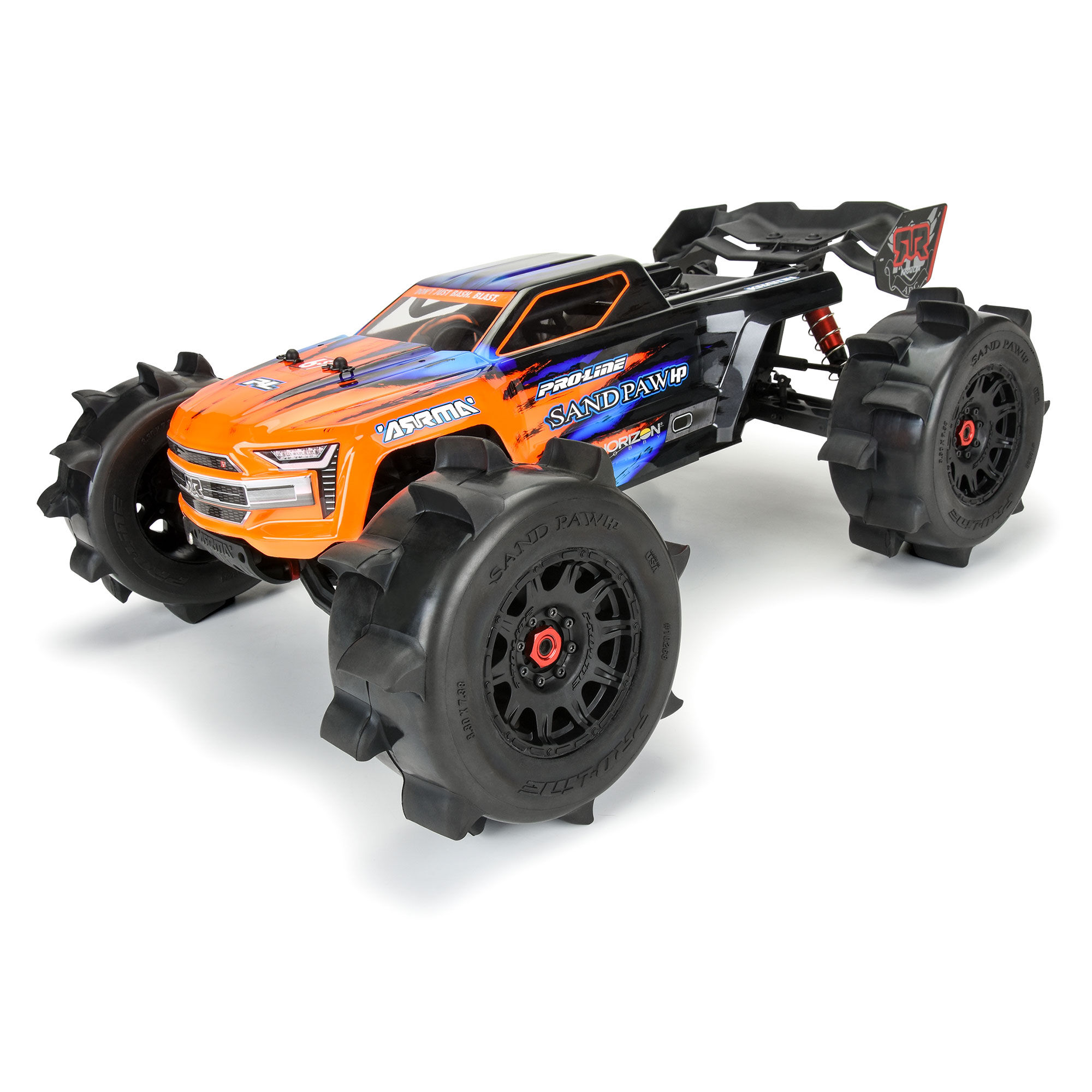 Pro-Line Racing 1/8 Sand Paw HP BELTED F/R 3.8" MT Tires Mounted 17mm Black Raid (2)