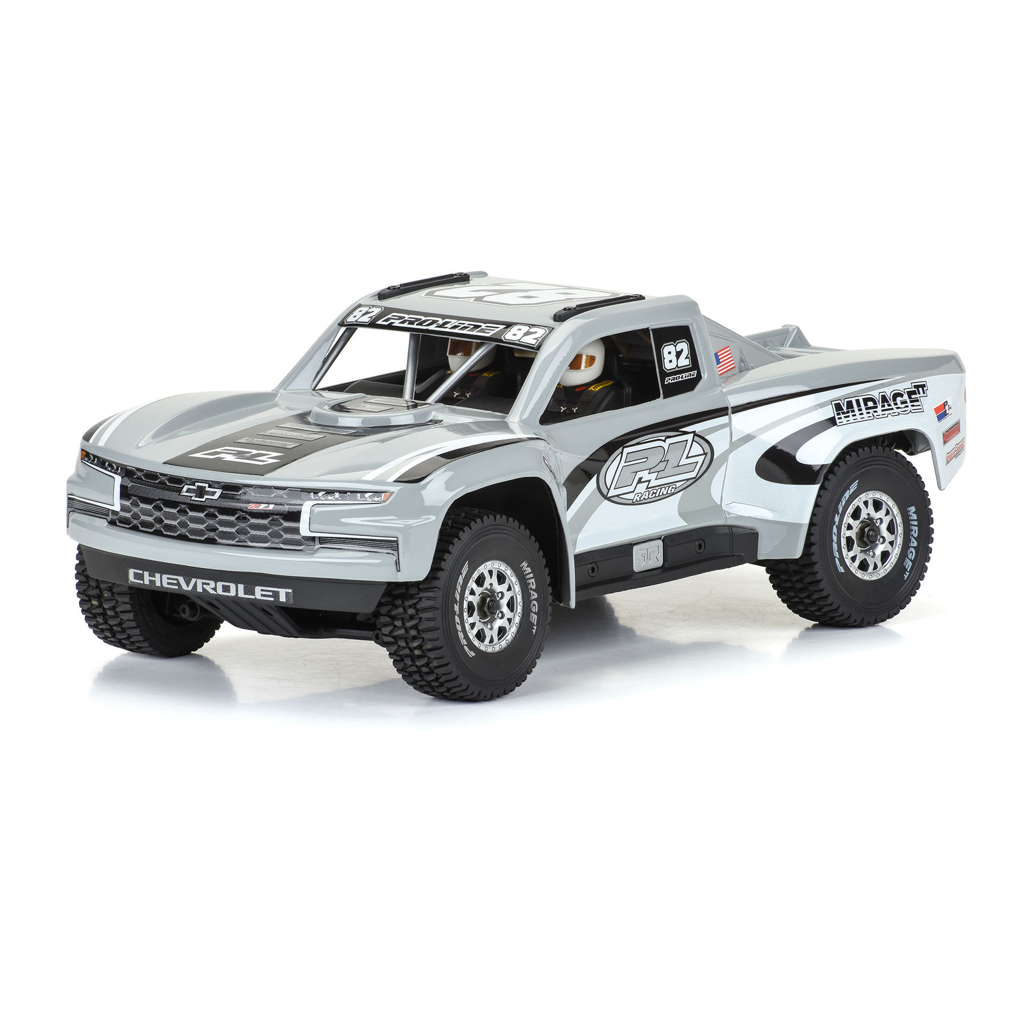 Pro-Line Racing 1/16 Pre-Cut 2019 Chevy Trophy Truck Tough-Color Gray Body: GROM