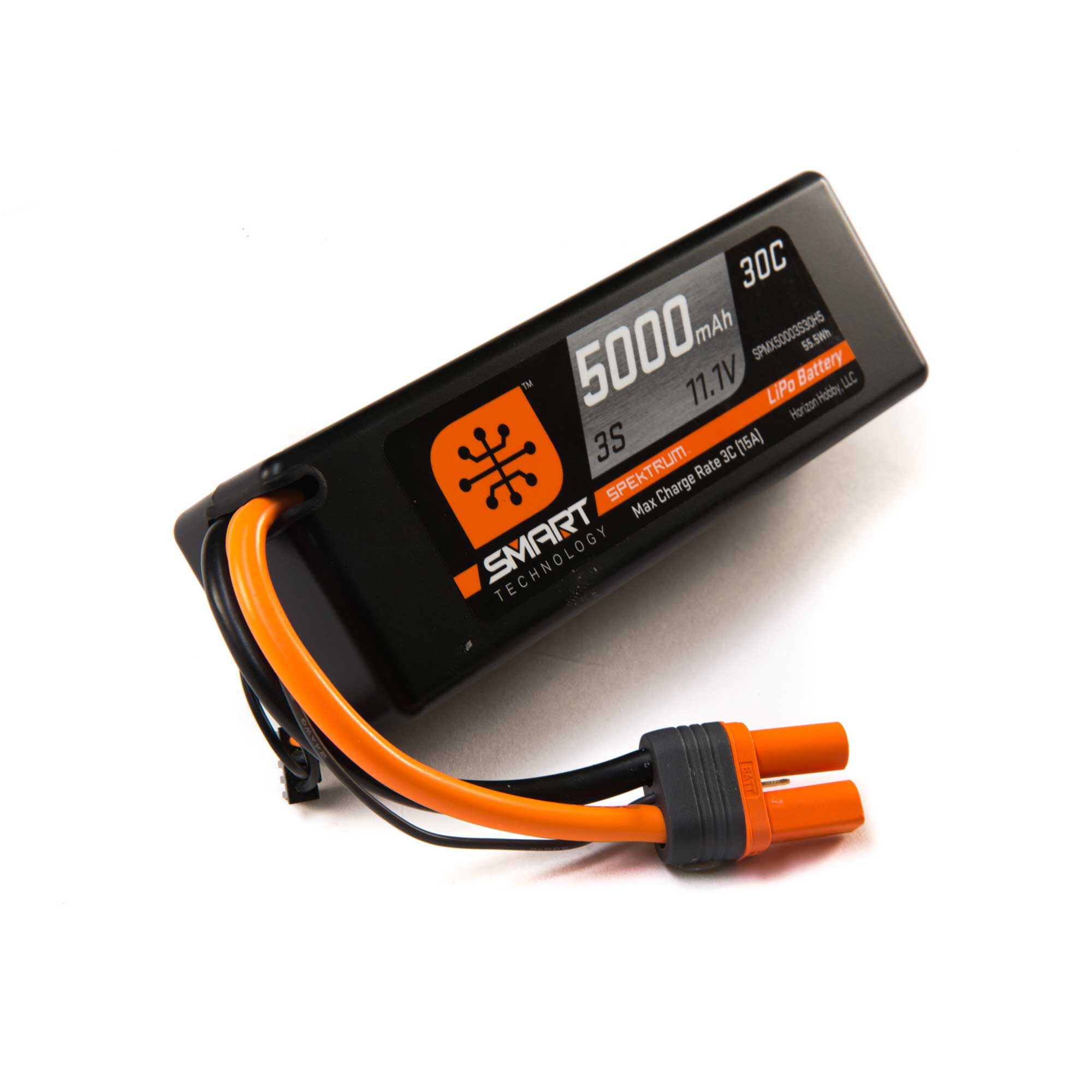 Spektrum Accessories 11.1V 5000mAh 3S 30C Smart Hardcase LiPo Battery: IC5