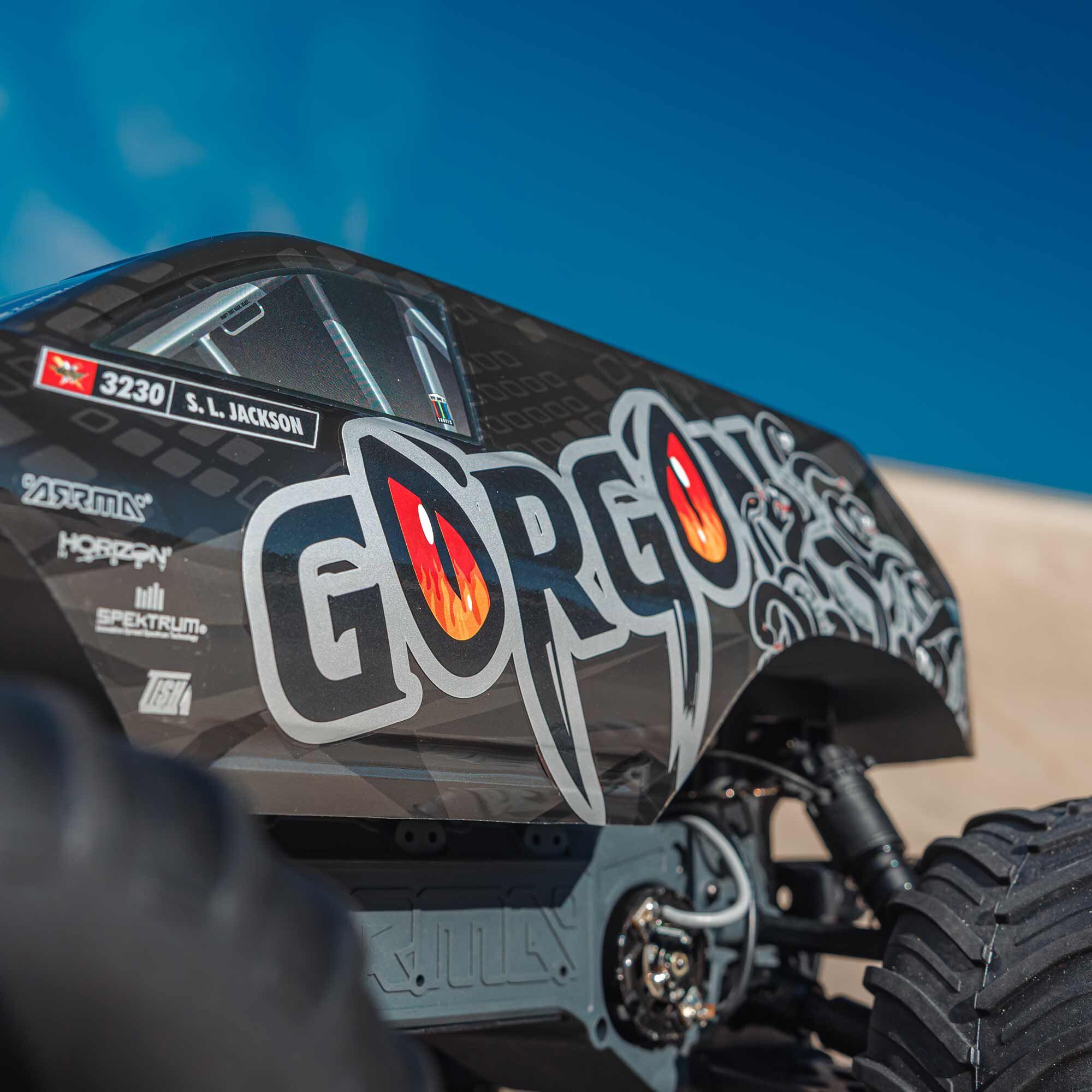 ARRMA 1/10 GORGON 2WD RTA Kit Brushed Monster Truck (Battery & Charger Included), Gun Metal