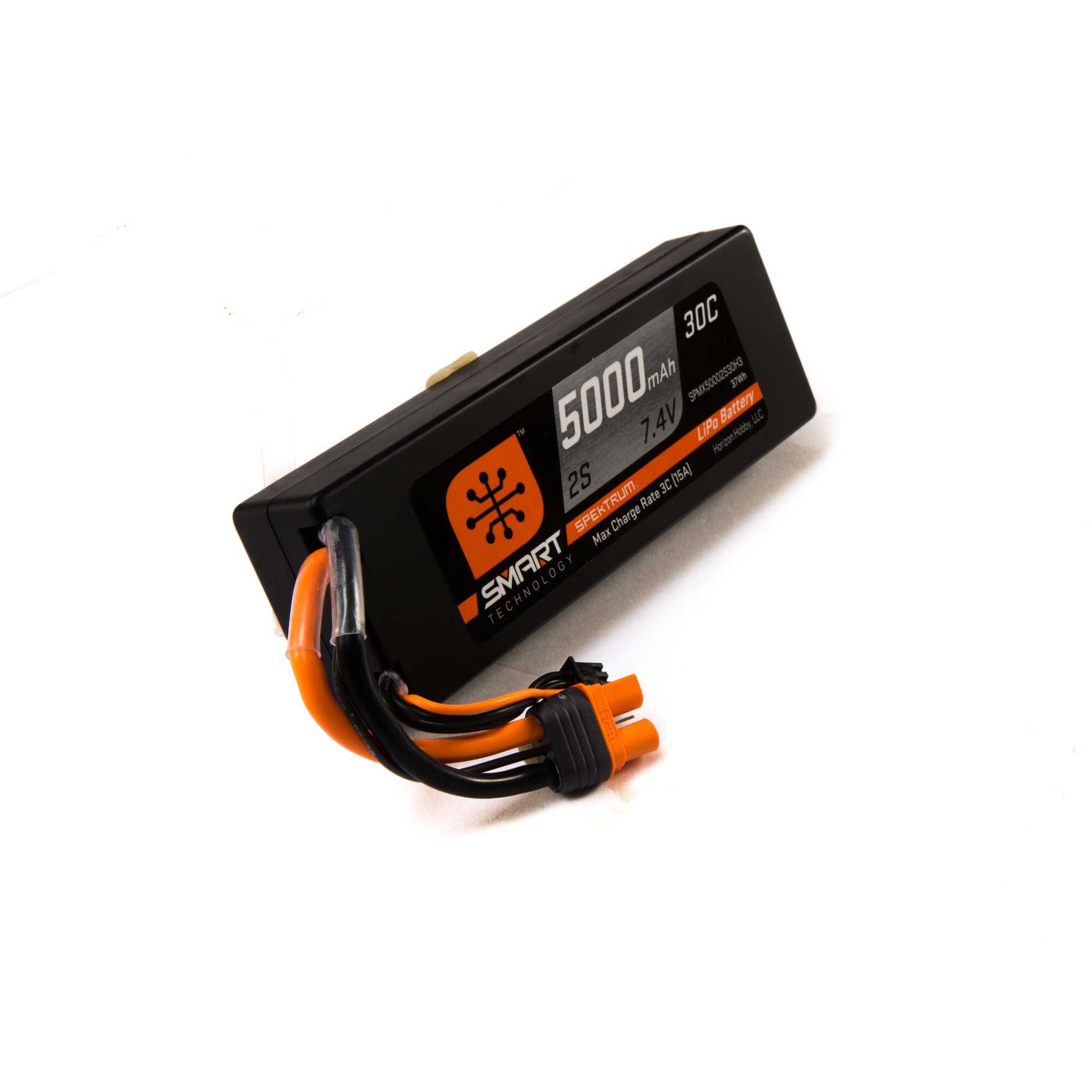 Spektrum Accessories 7.4V 5000mAh 2S 30C Smart LiPo Hardcase Battery: IC3