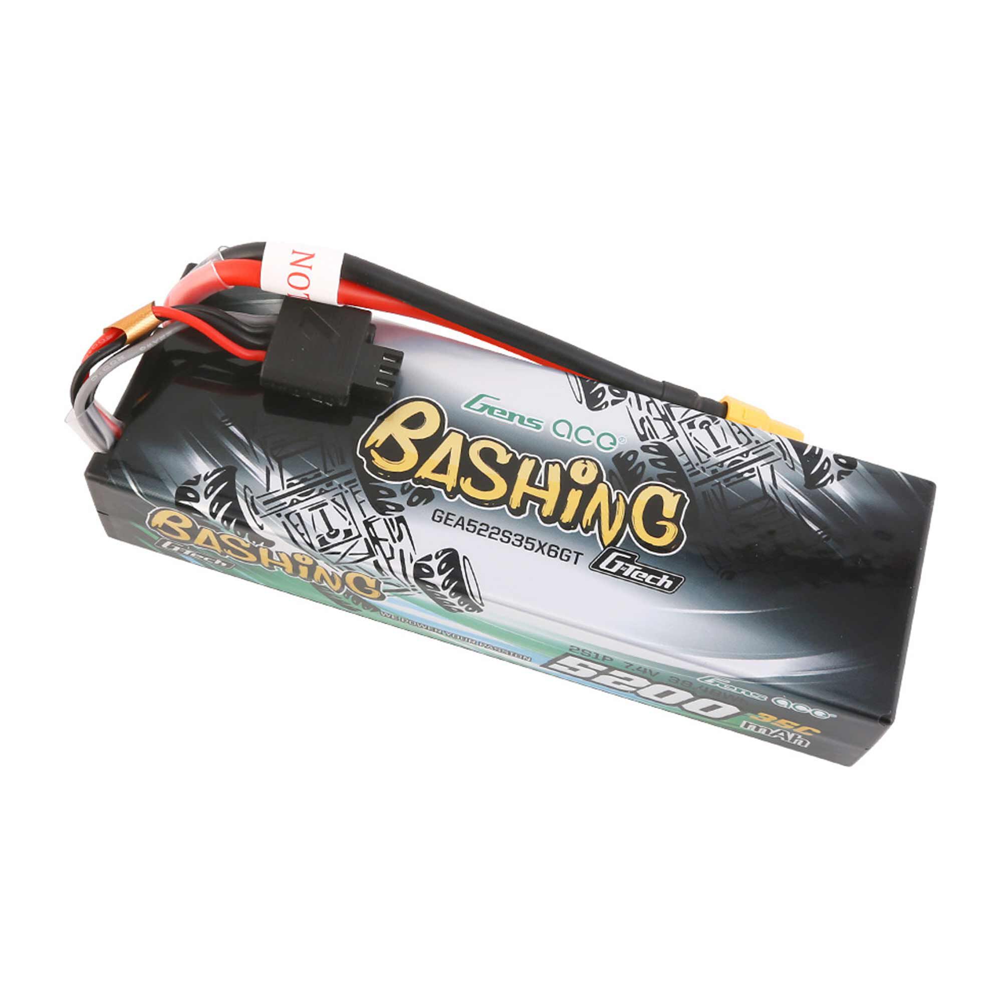 Gens ace 7.4V 5200mAh 2S 35C G-Tech Smart Bashing Hardcase LiPo Battery: XT60